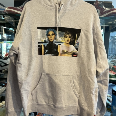 Preowned Supreme Nan Goldin Misty and Jimmy Paulette Hooded Sweatshirt Ash Grey Size L