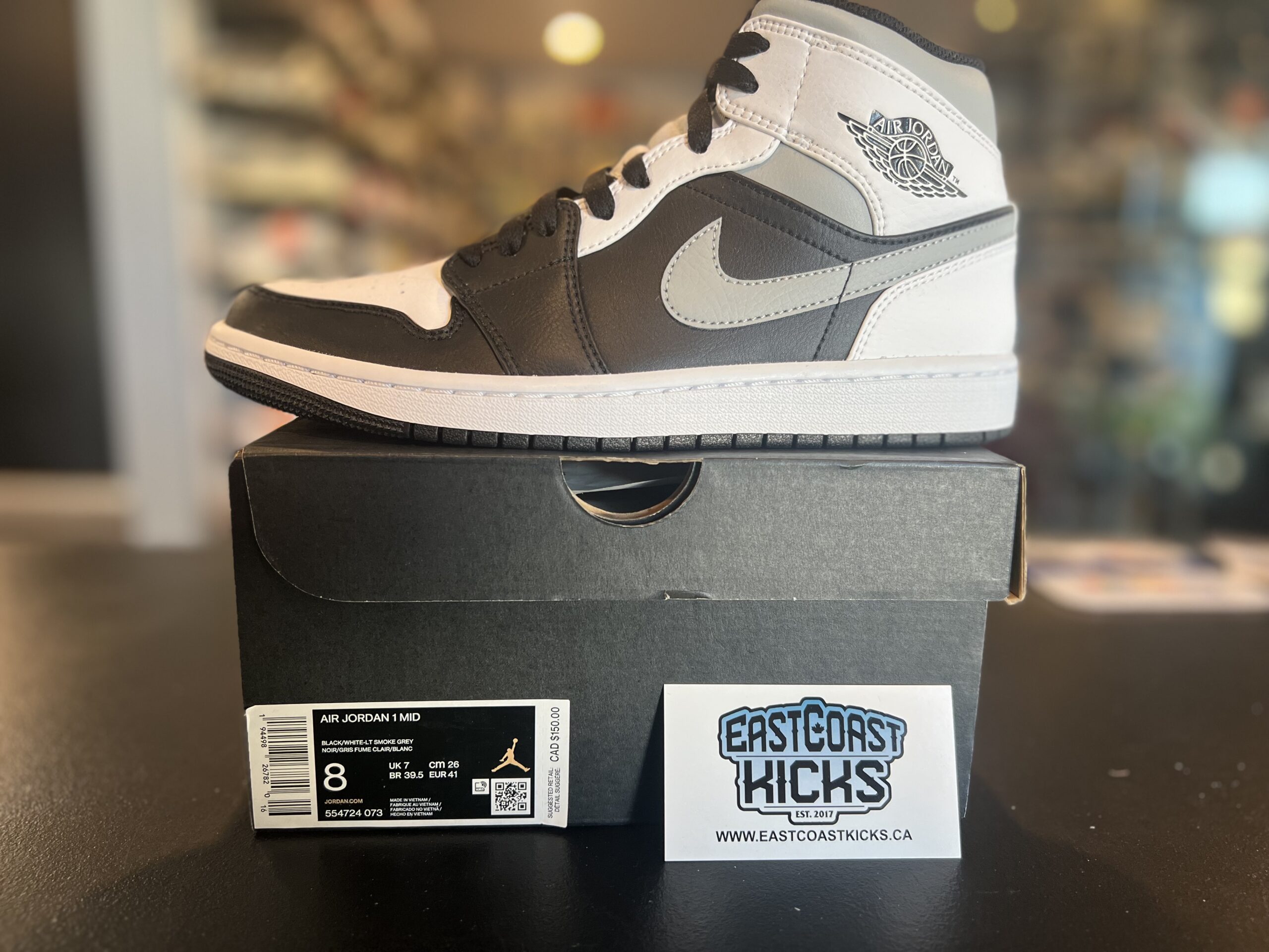 Jordan 1 Mid White Shadow Size 8