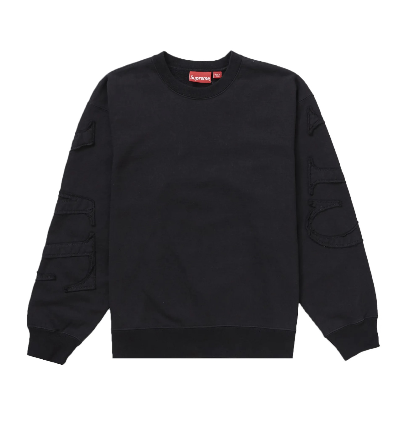 Supreme Tonal Applique Crewneck Black Size L