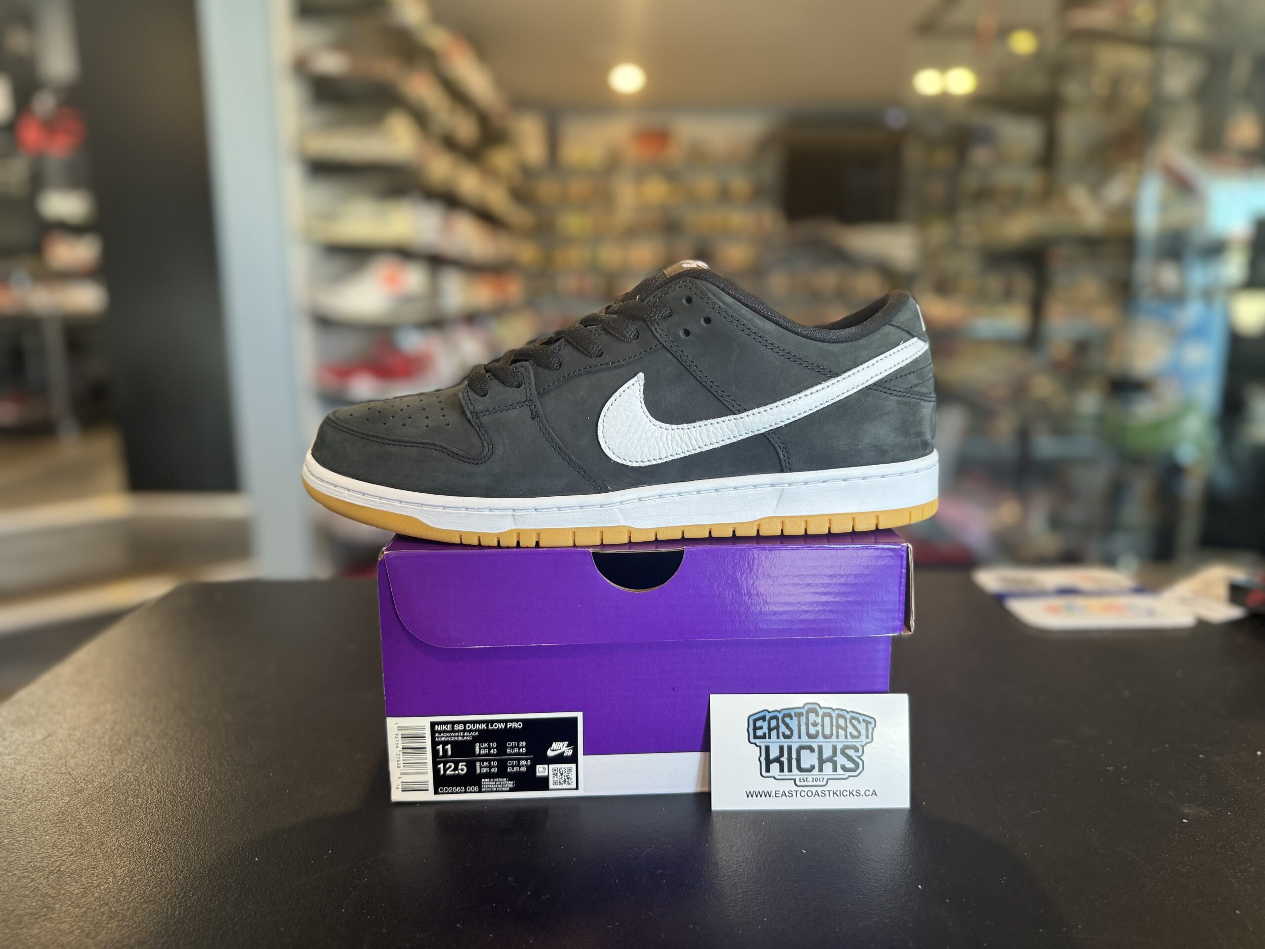 Nike SB Dunk Low Pro Black Gum Size 11