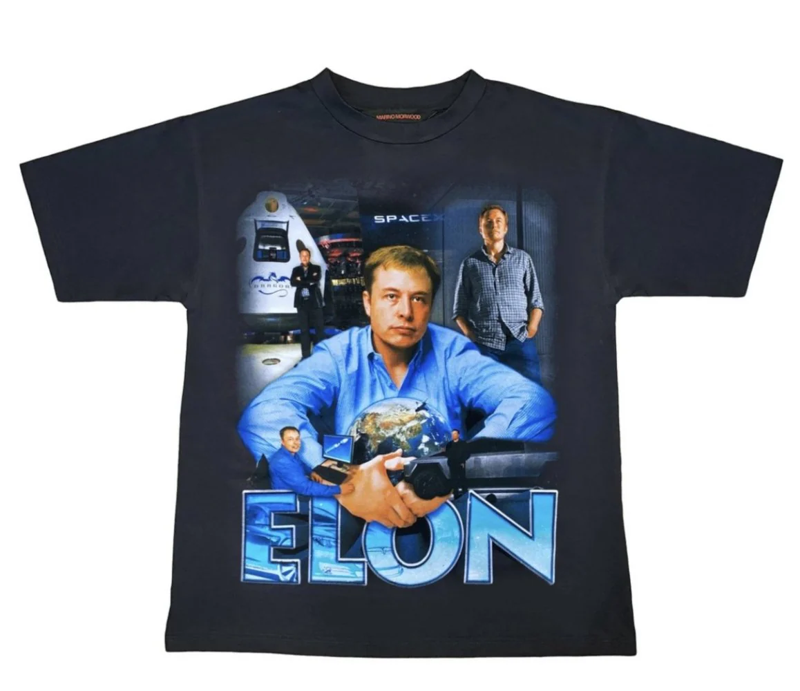 Marino Morwood Elon Musk Tesla Tee Black Size M