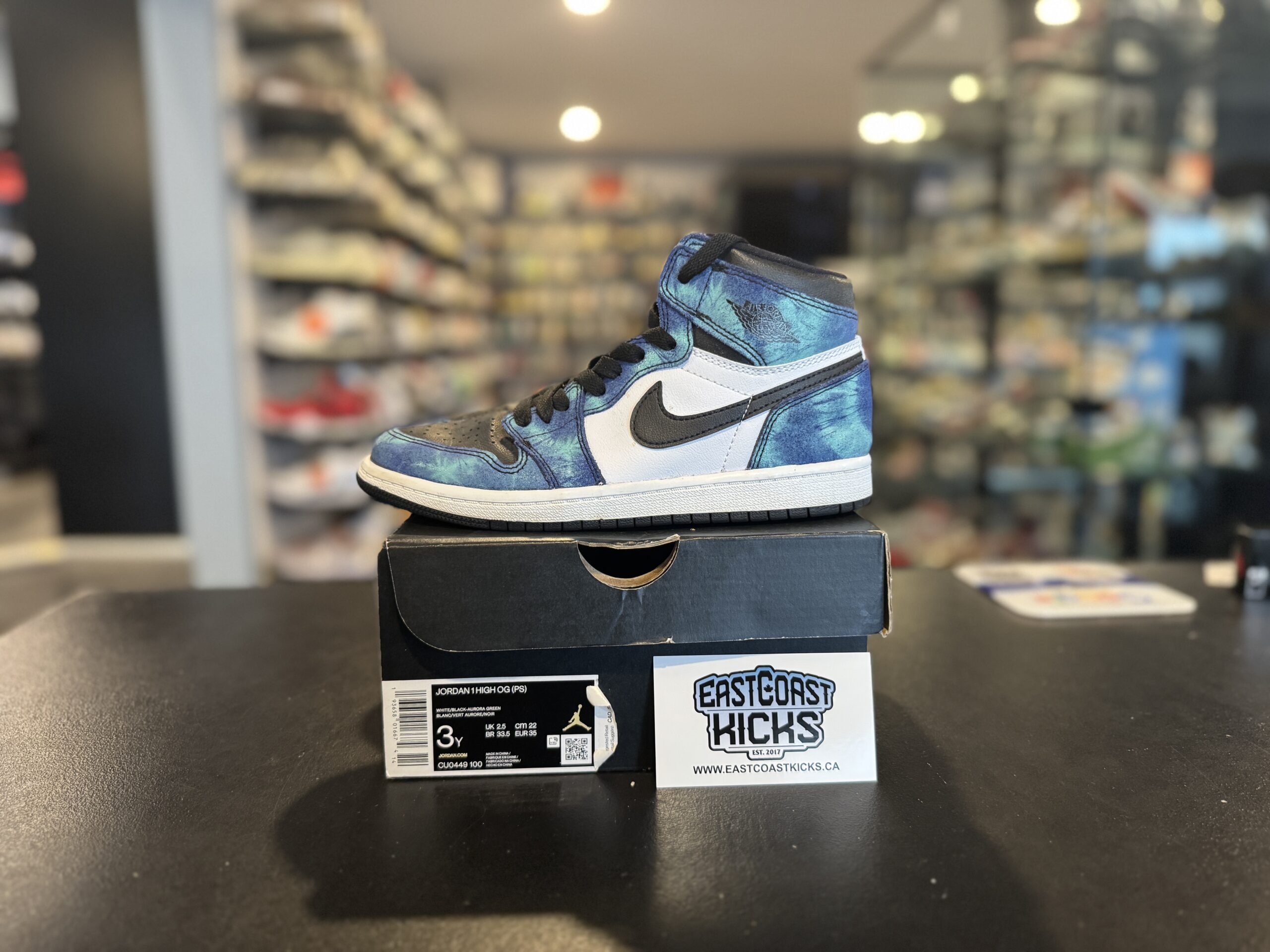 Preowned Jordan 1 Retro High Tie Dye Size 3Y