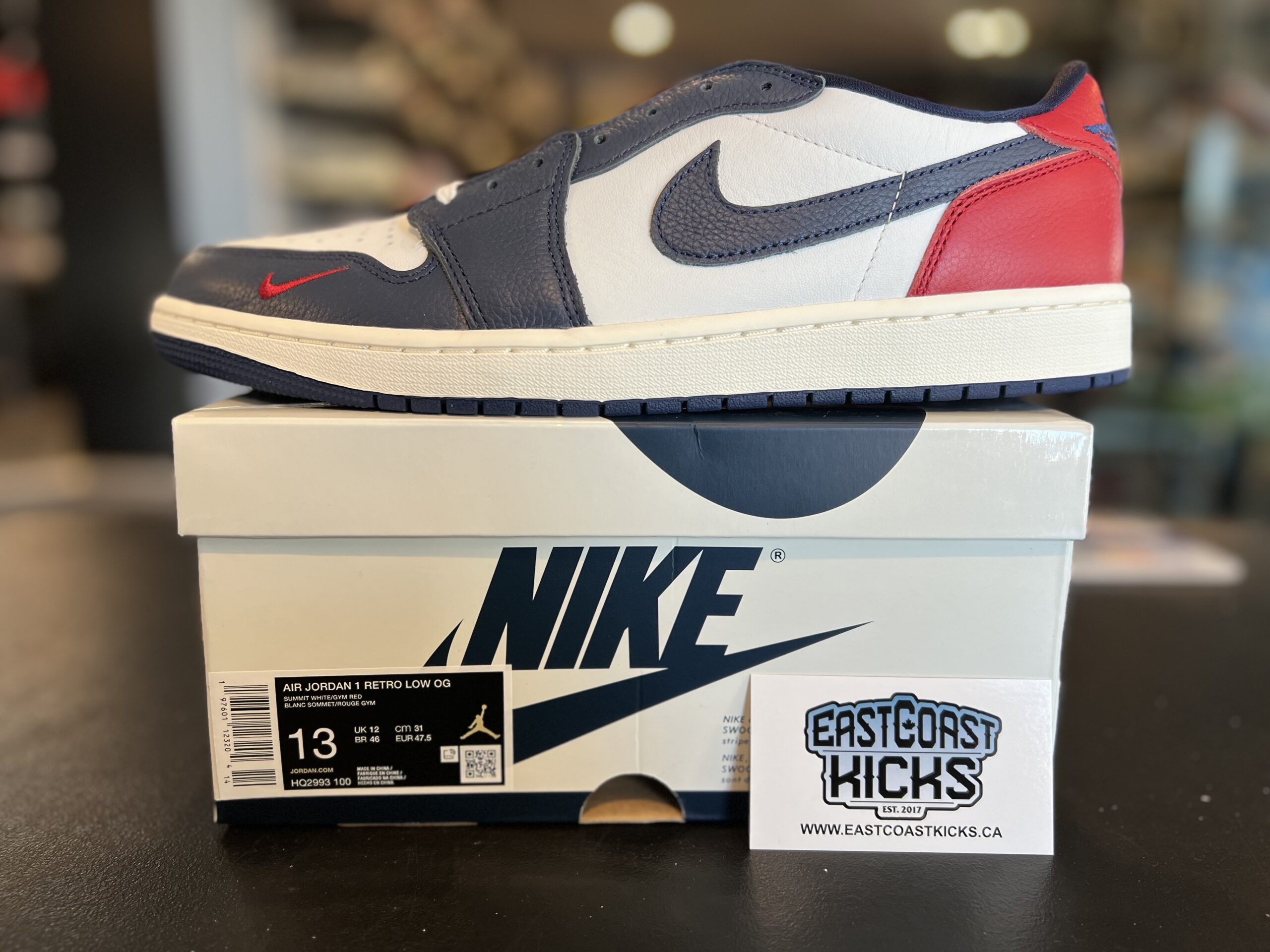 Jordan 1 Retro Low OG Howard University Size 13 East Coast Kicks