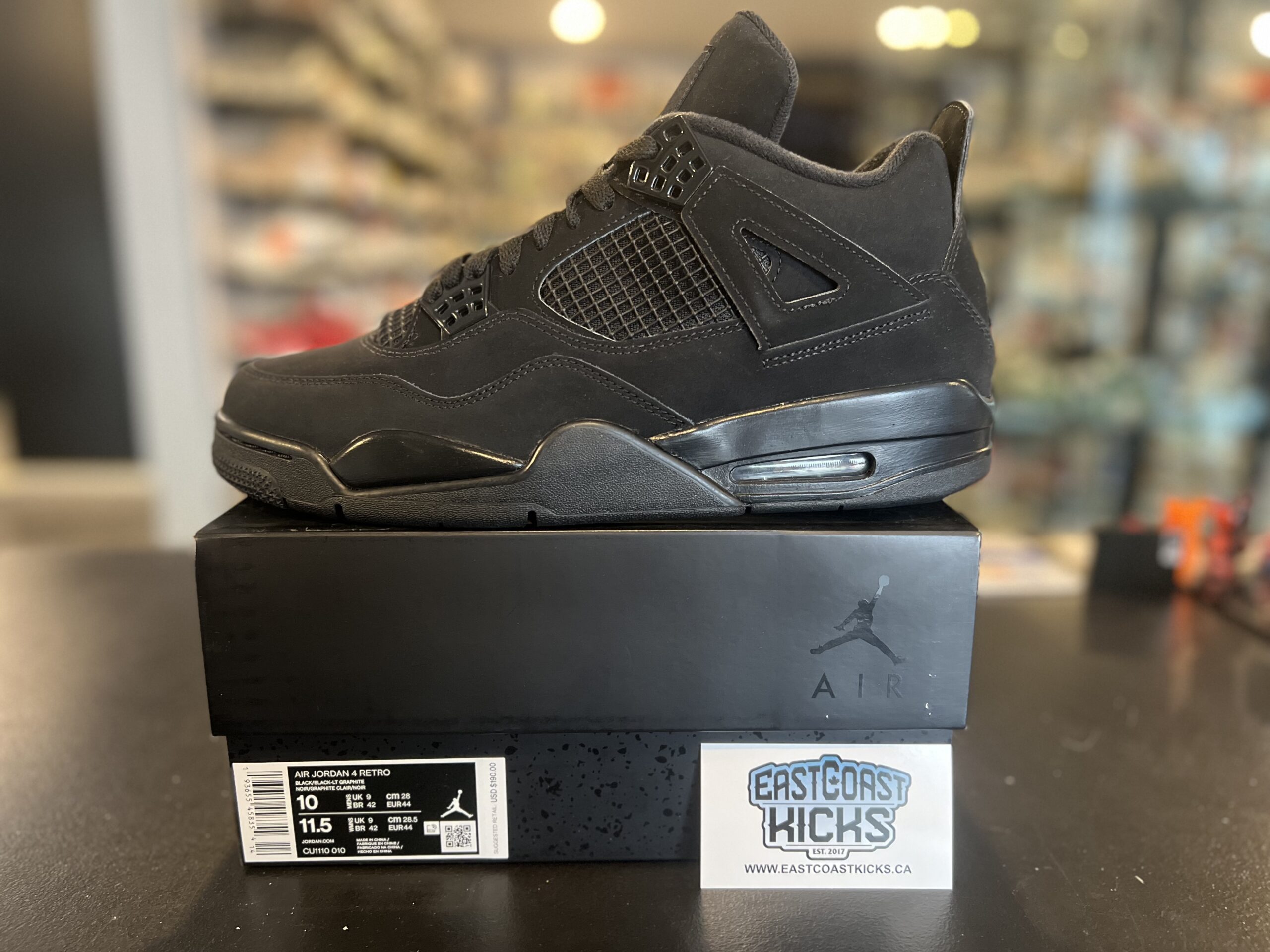 Jordan 4 Retro Black Cat Size 10