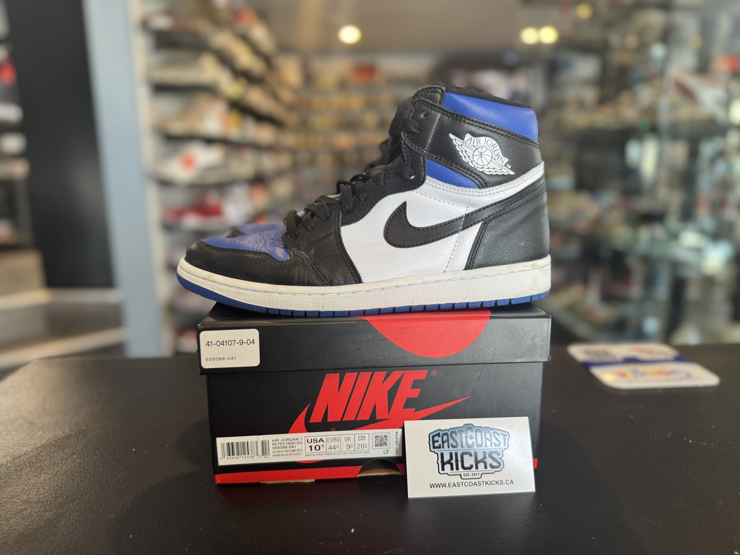 Preowned Jordan 1 High Royal Toe Size 10.5