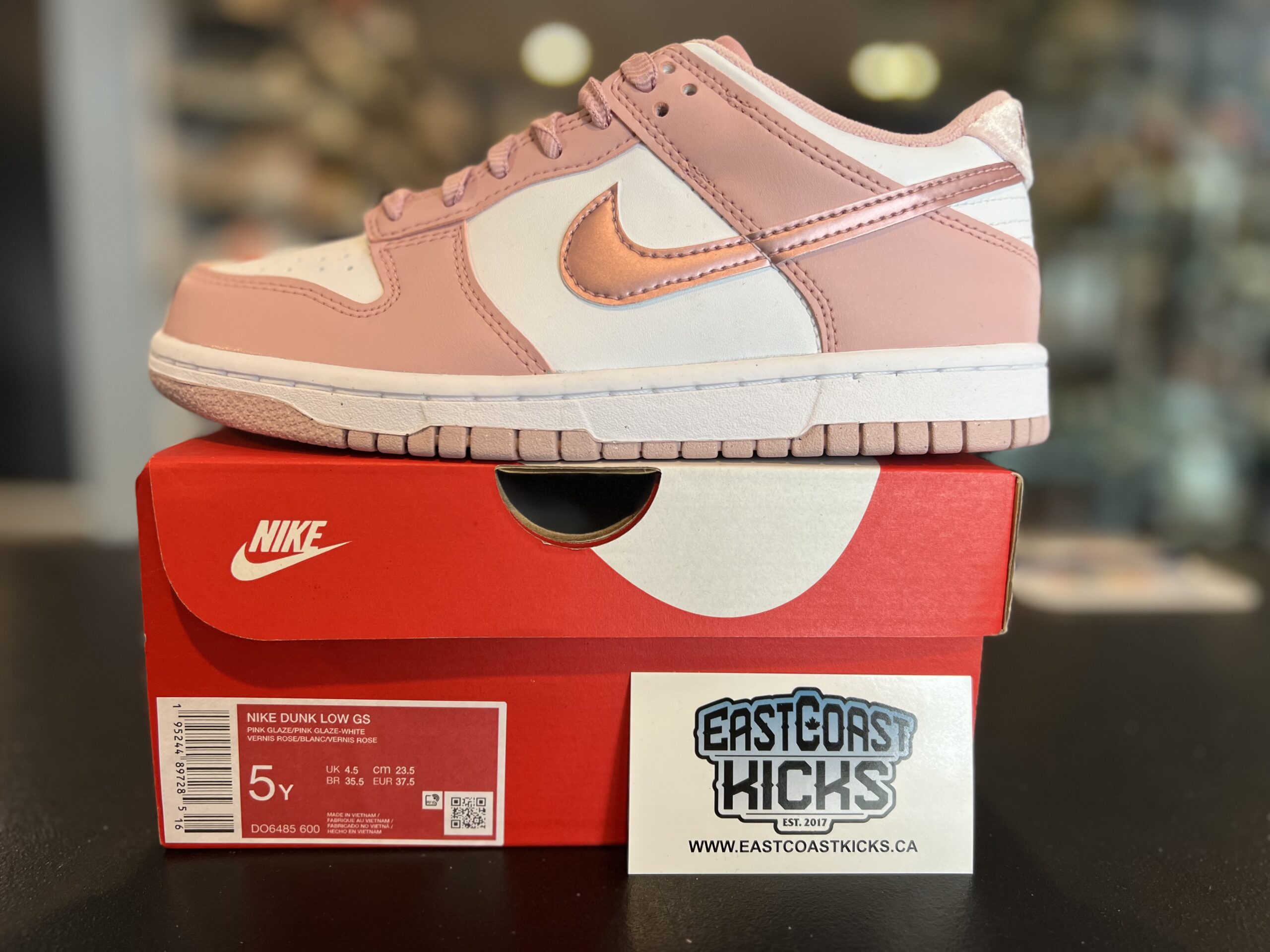 Nike Dunk Low Pink Velvet Size 5Y