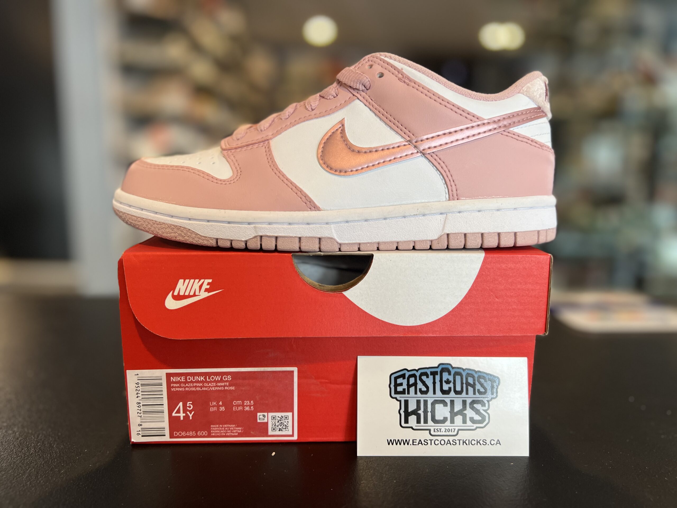 Nike Dunk Low Pink Velvet Size 4.5Y