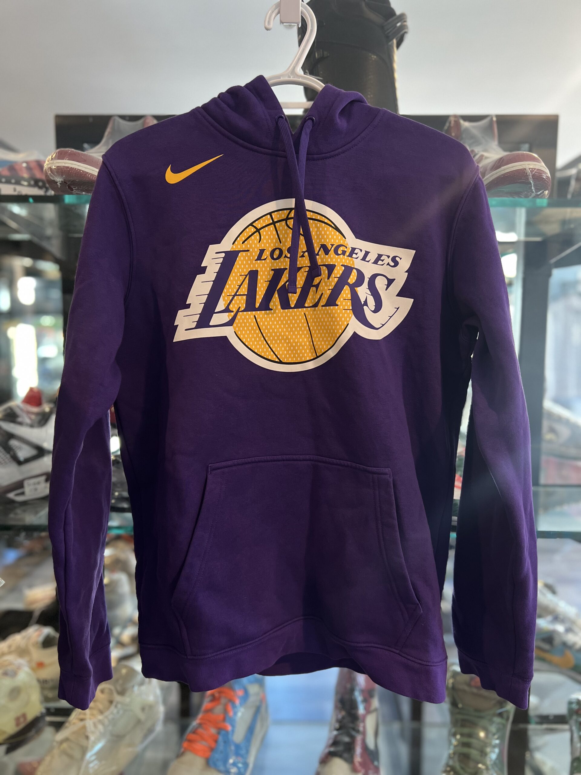 Nike NBA Los Angeles Lakers Fleece Pullover Hoodie Purple Size M