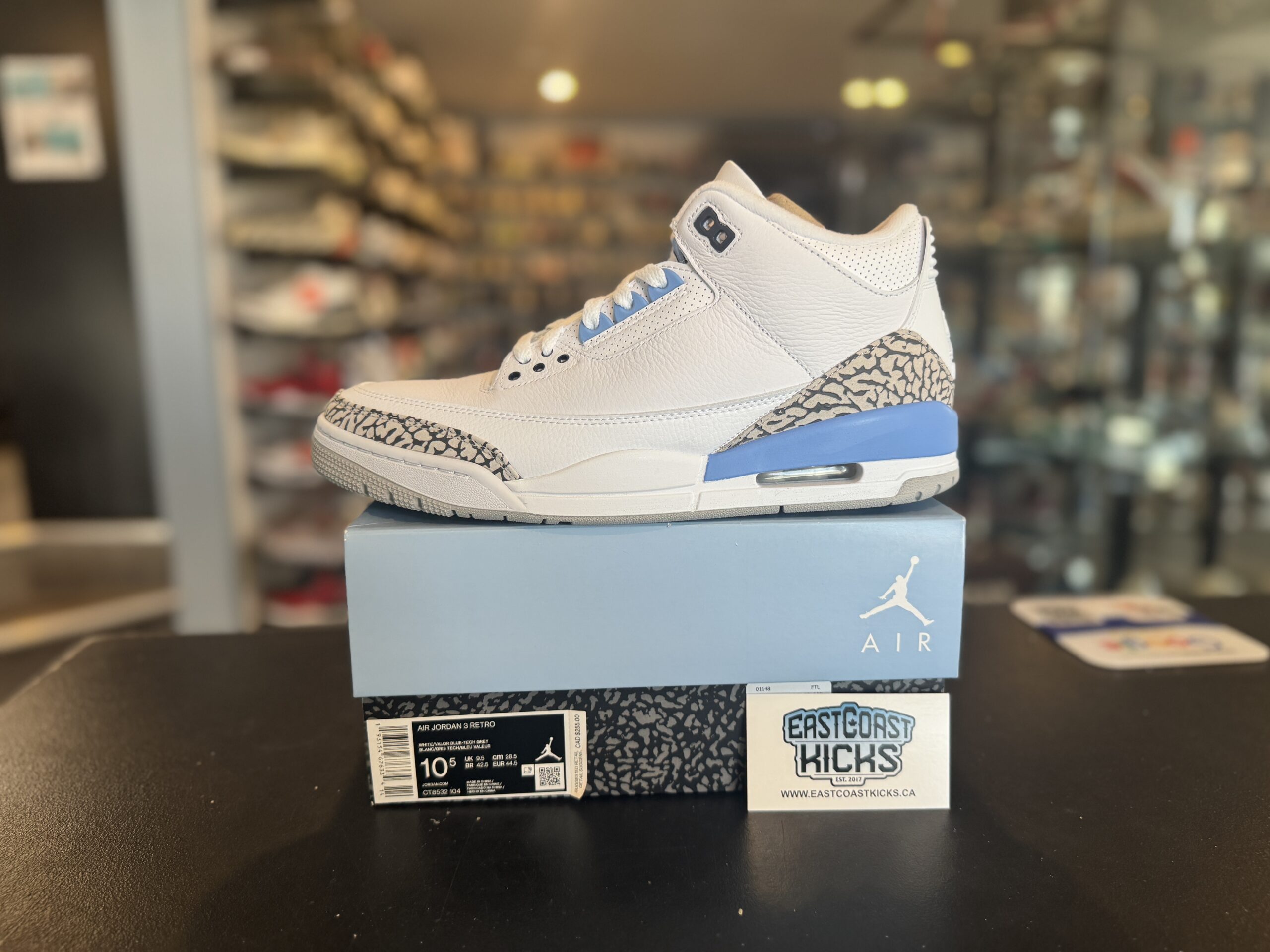 Jordan 3 Retro UNC Size 10.5