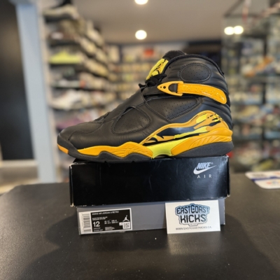 Preowned Jordan 8 Retro Taxi Yellow Black Size 12W / 10.5M