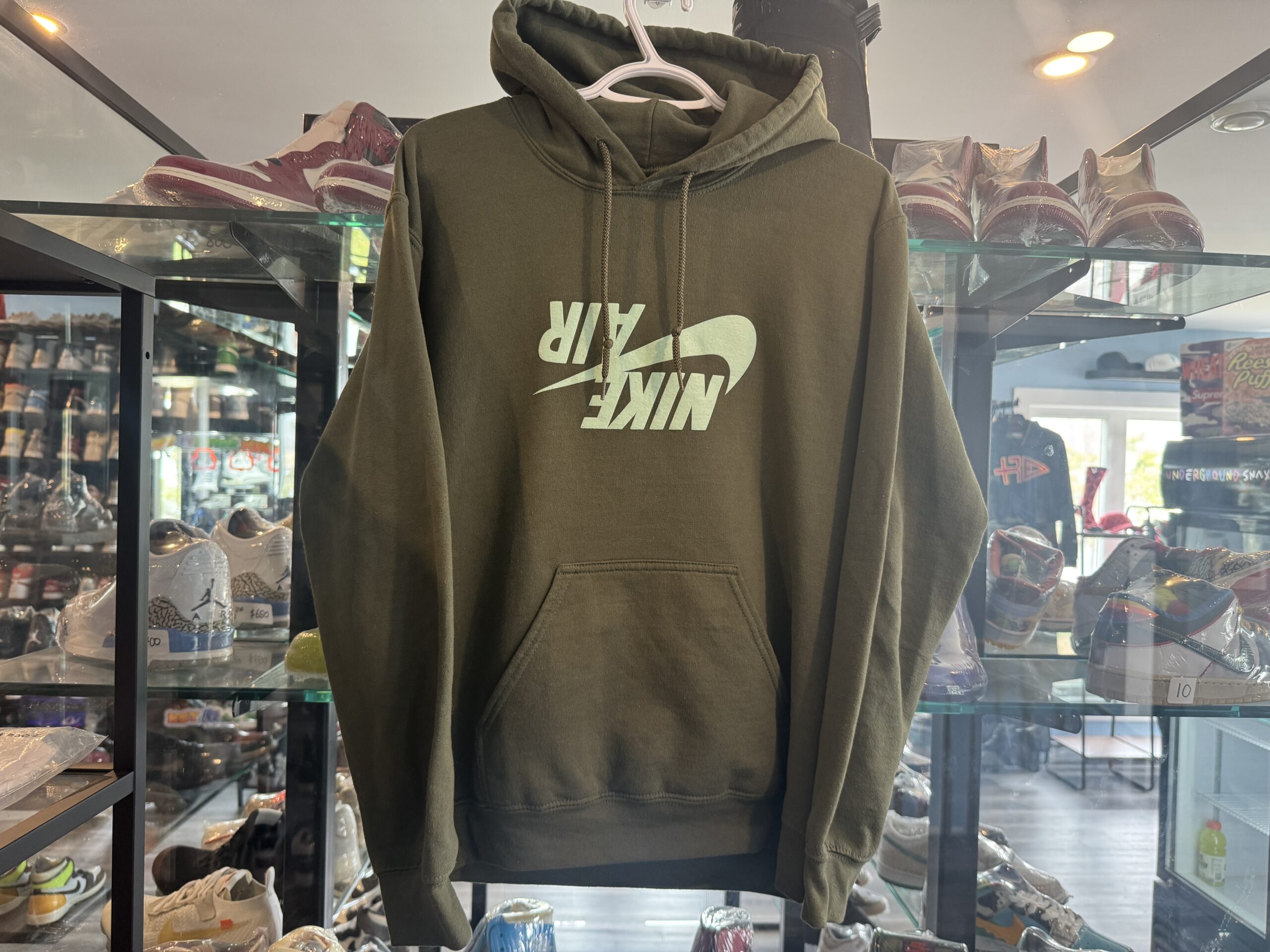 Preowned Travis Scott Jordan Cactus Jack Highest Hoodie Olive Size S