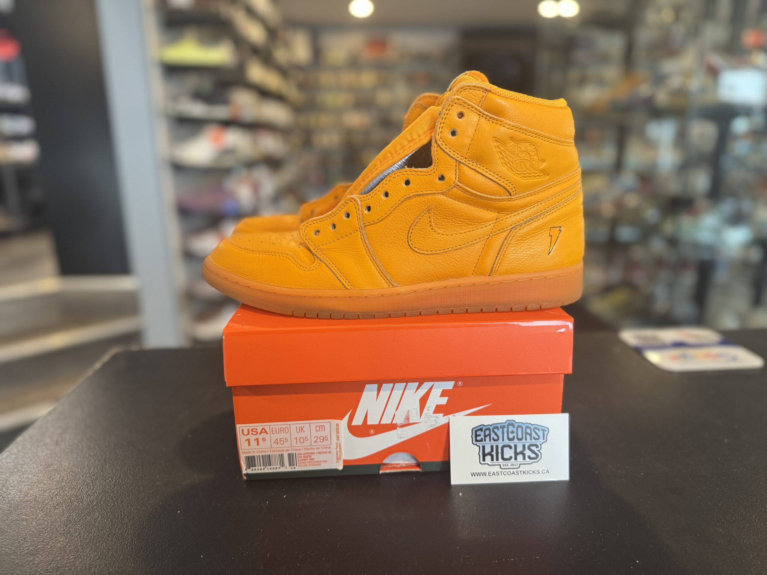 Preowned Jordan 1 Retro High Gatorade Orange With Towel Size 11.5