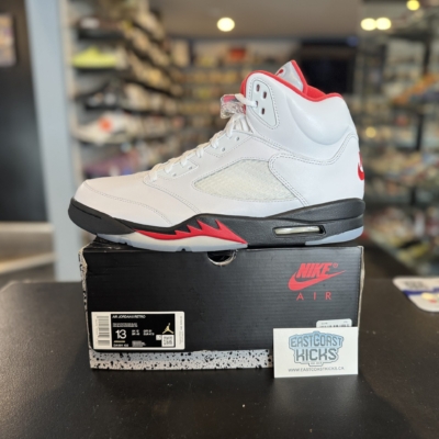 Jordan 5 Retro Fire Red Silver Tongue Size 13