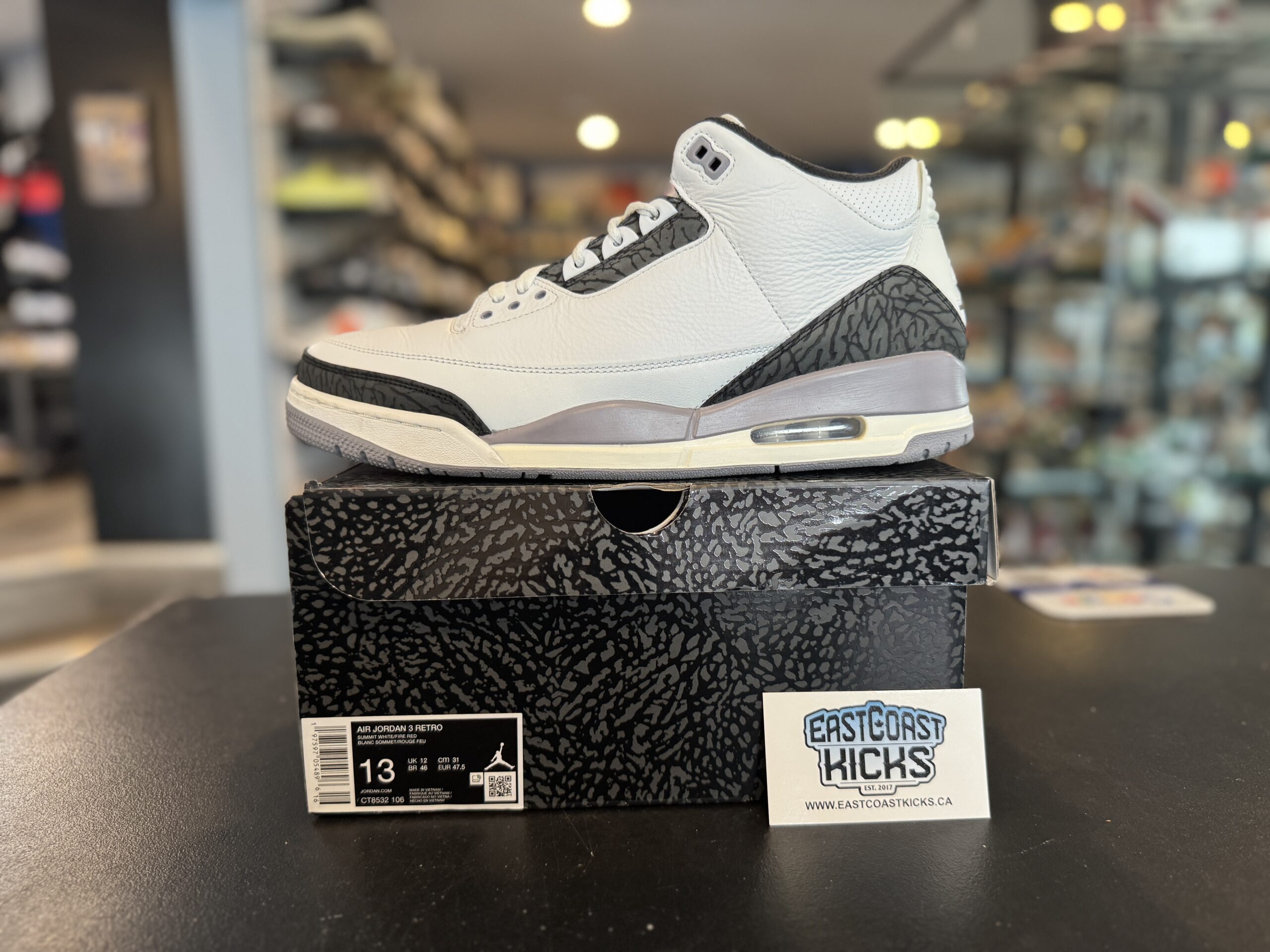 Preowned Jordan 3 Retro Cement Grey Size 13