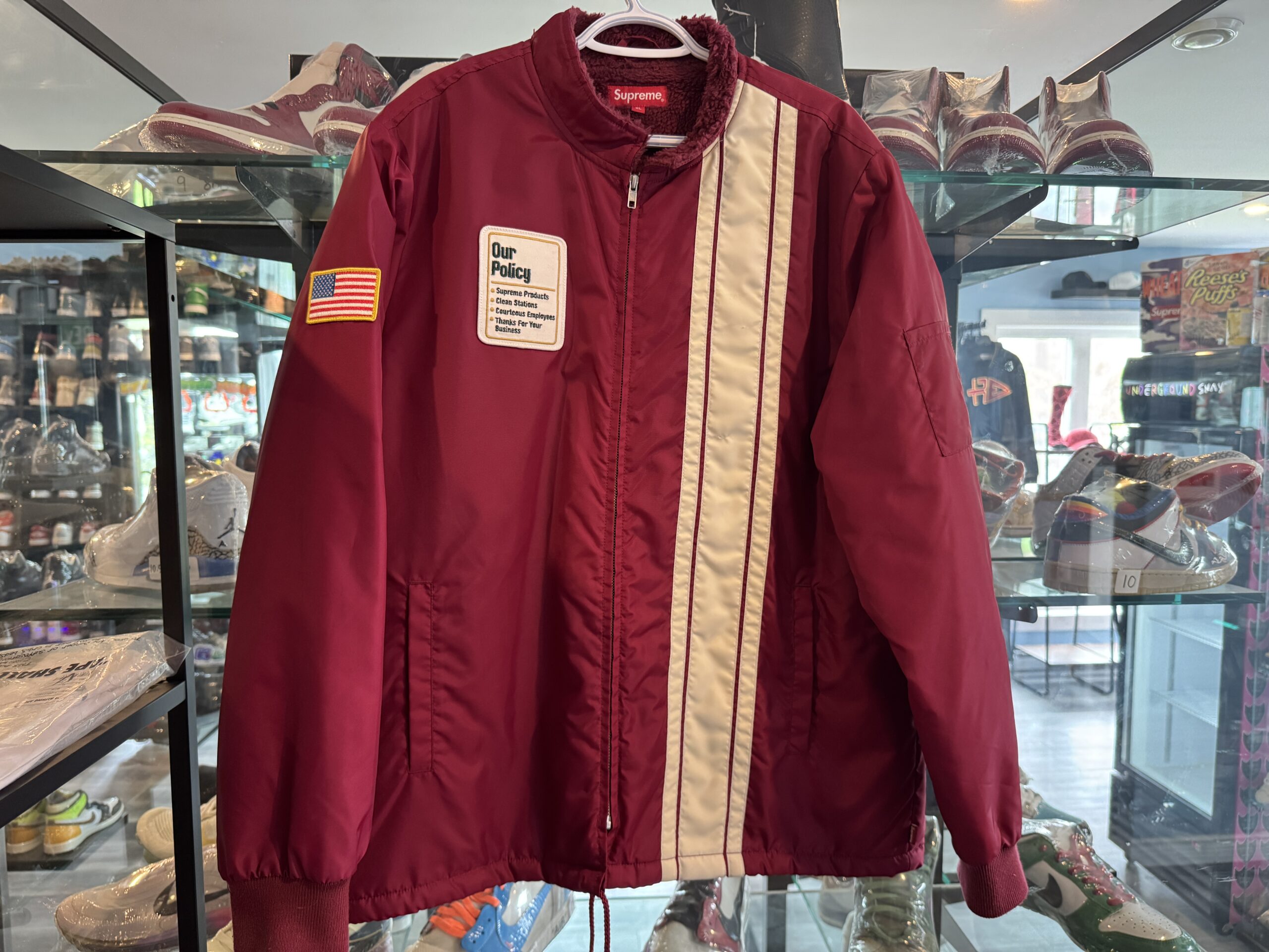 Preowned Supreme Our Policy Jacket Red Size XL