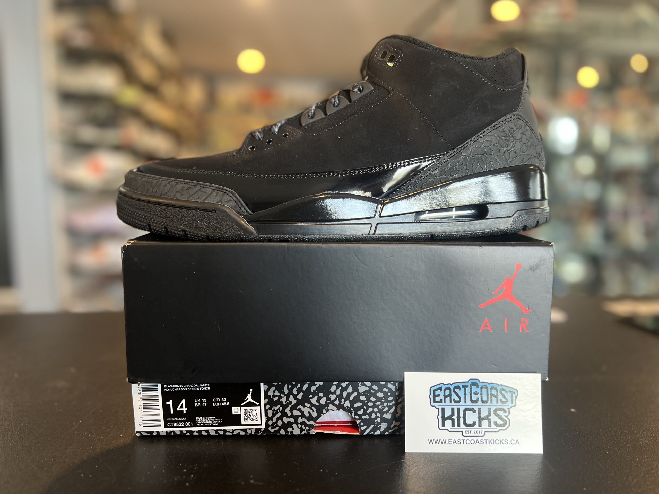 Jordan 3 Retro Black Cat Size 14