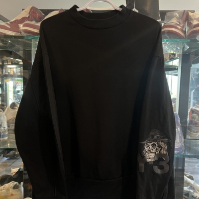 Preowned Adidas Y-3 Skull Crewneck Black Size S