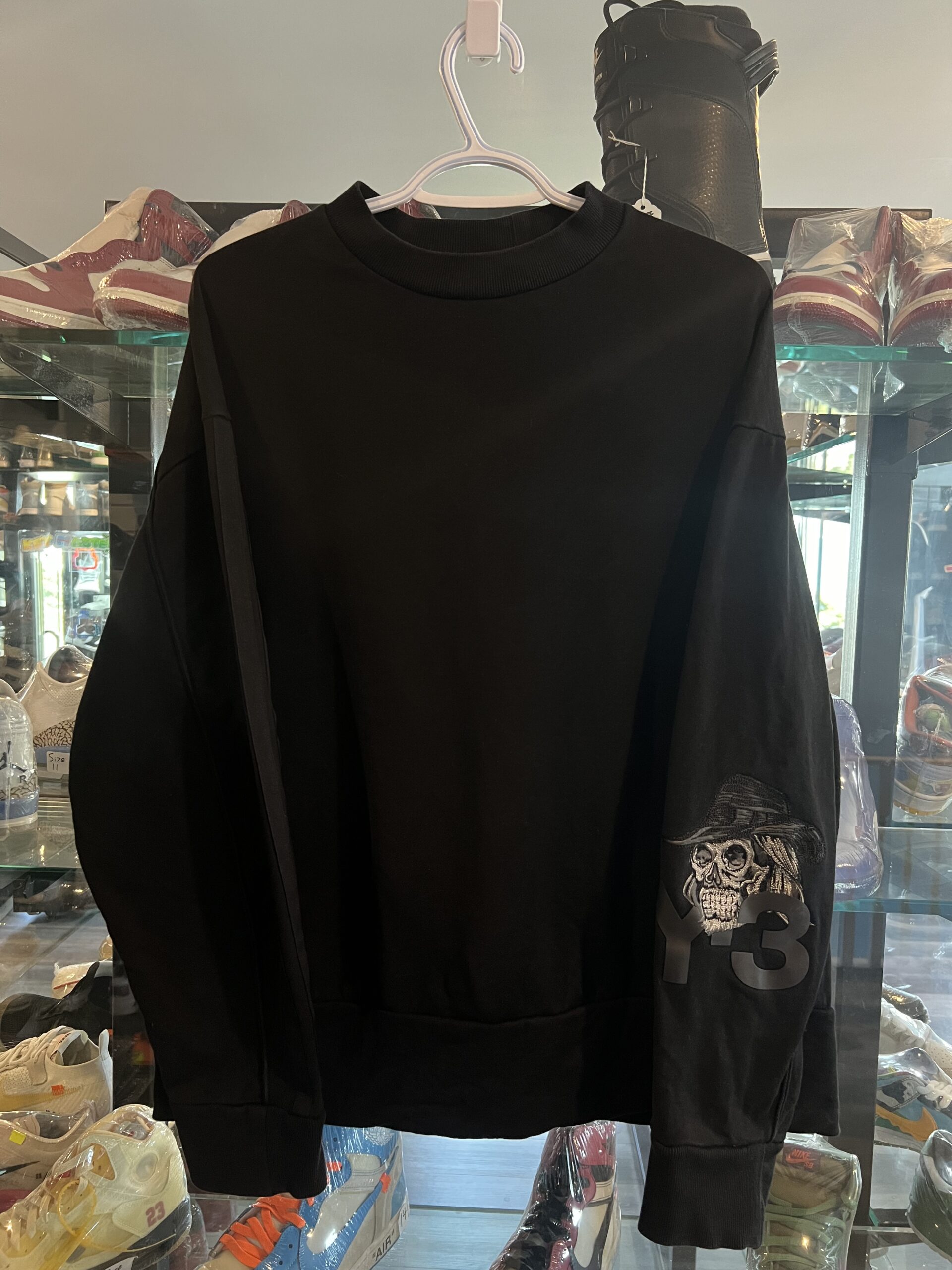 Preowned Adidas Y-3 Skull Crewneck Black Size S