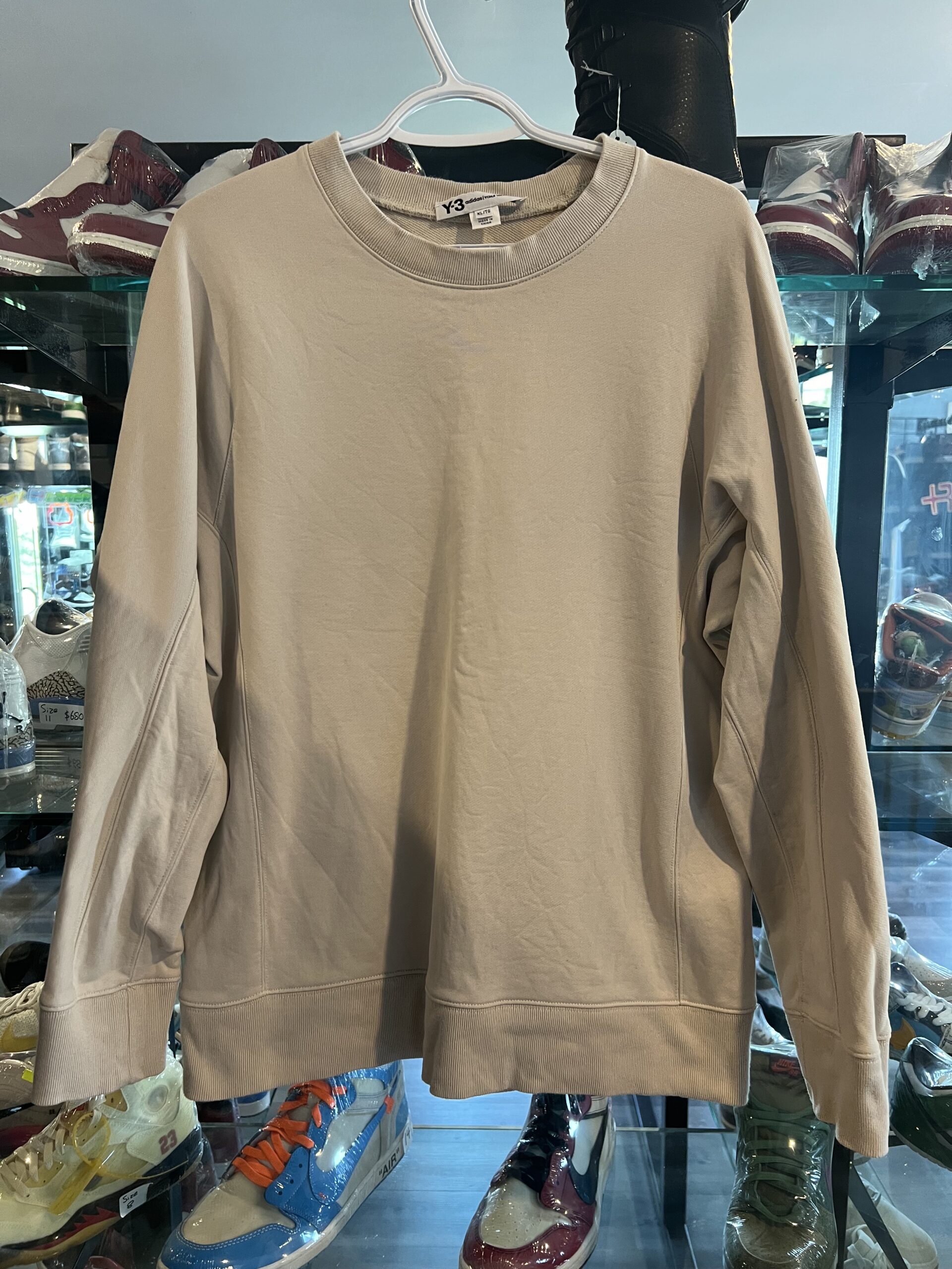 Preowned Adidas Y-3 Back Logo Crewneck Beige Size XL
