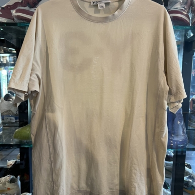 Preowned Adidas Y-3 Back Logo Tee Beige Size L