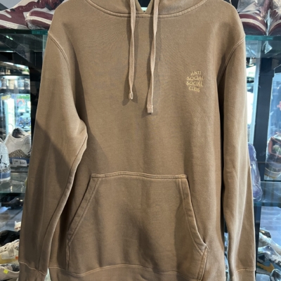 Preowned ASSC Anti Social Social Club Hoodie Tan Size S