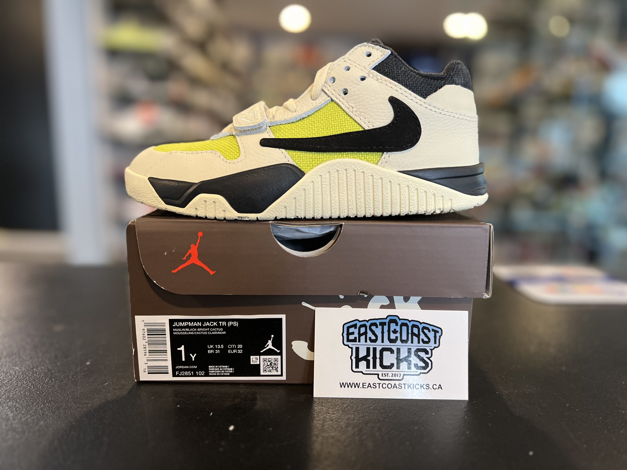 Jordan Jumpman Jack TR Travis Scott Bright Cactus Size 1Y