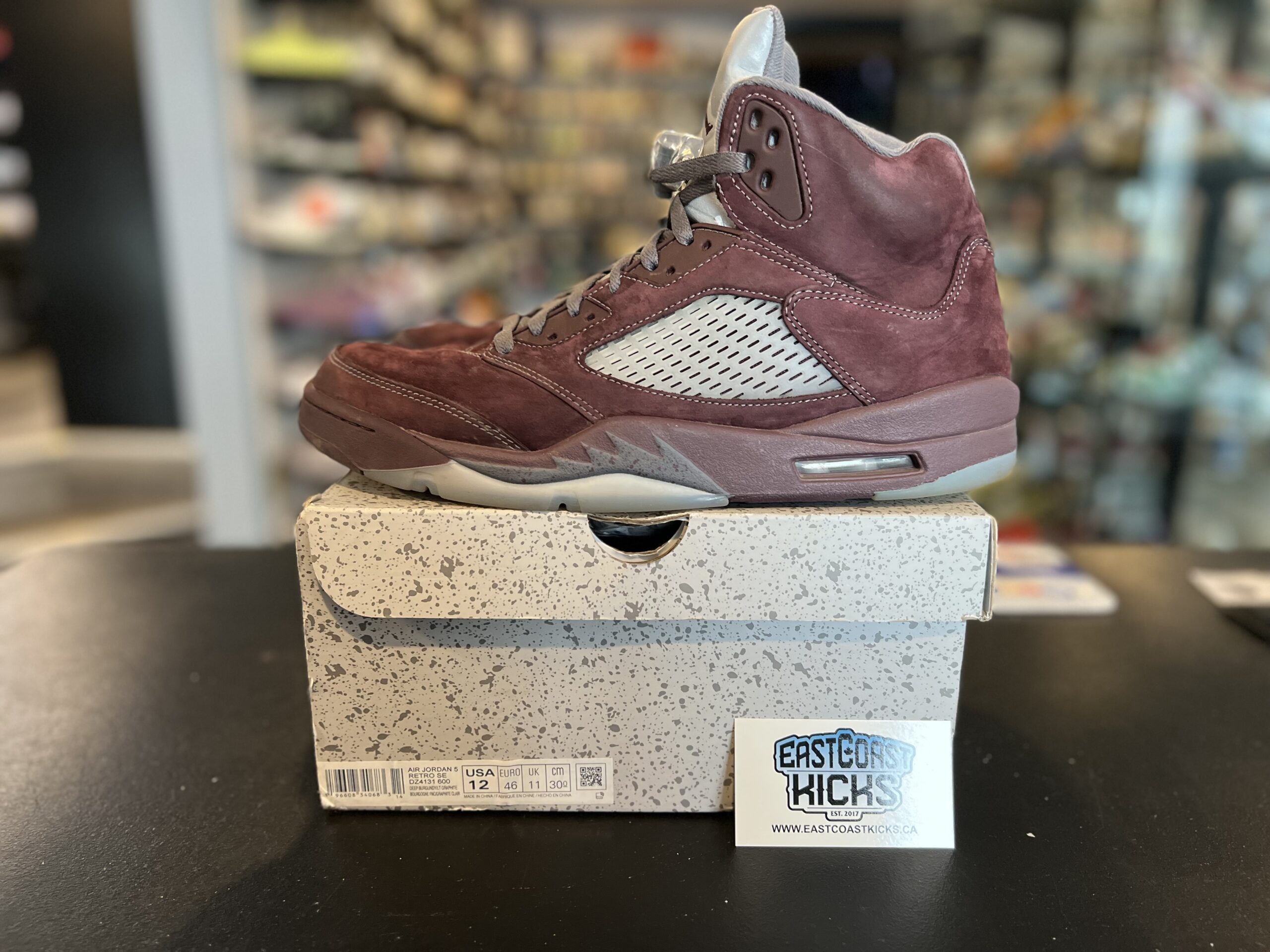 Preowned Jordan 5 Retro Burgundy Size 12