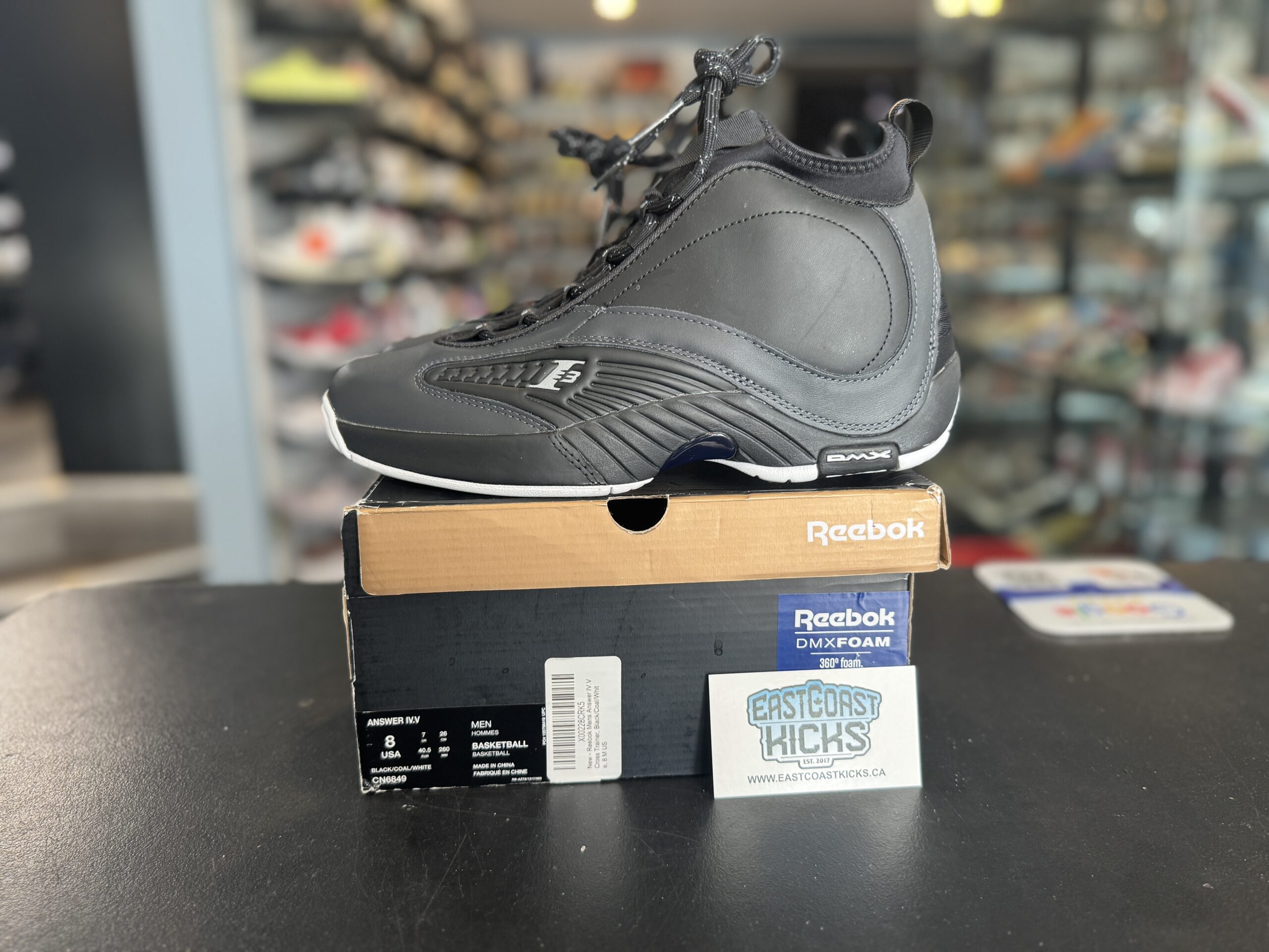 Preowned Reebok Answer 4.5 Black Coal Size 8