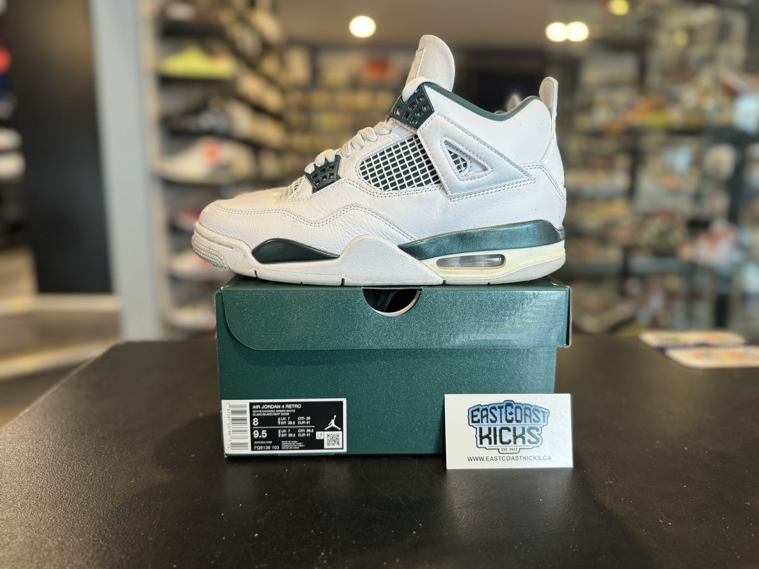 Preowned Jordan 4 Retro Oxidized Green Size 8