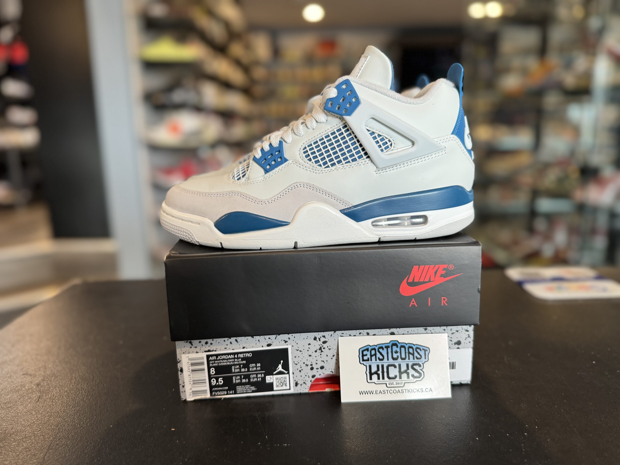 Preowned Jordan 4 Retro Military Blue Size 8