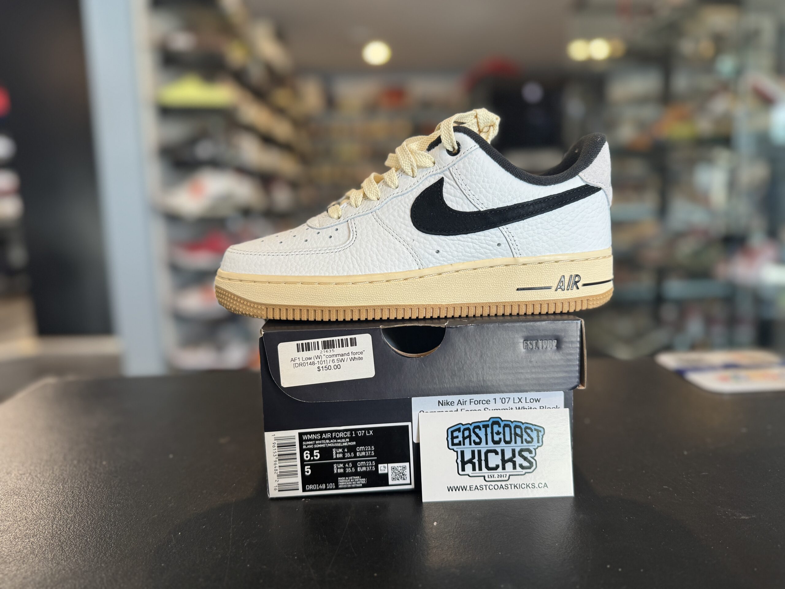 Nike Air Force 1 Low ’07 Command Force Summit White Black Size 6.5W/5Y