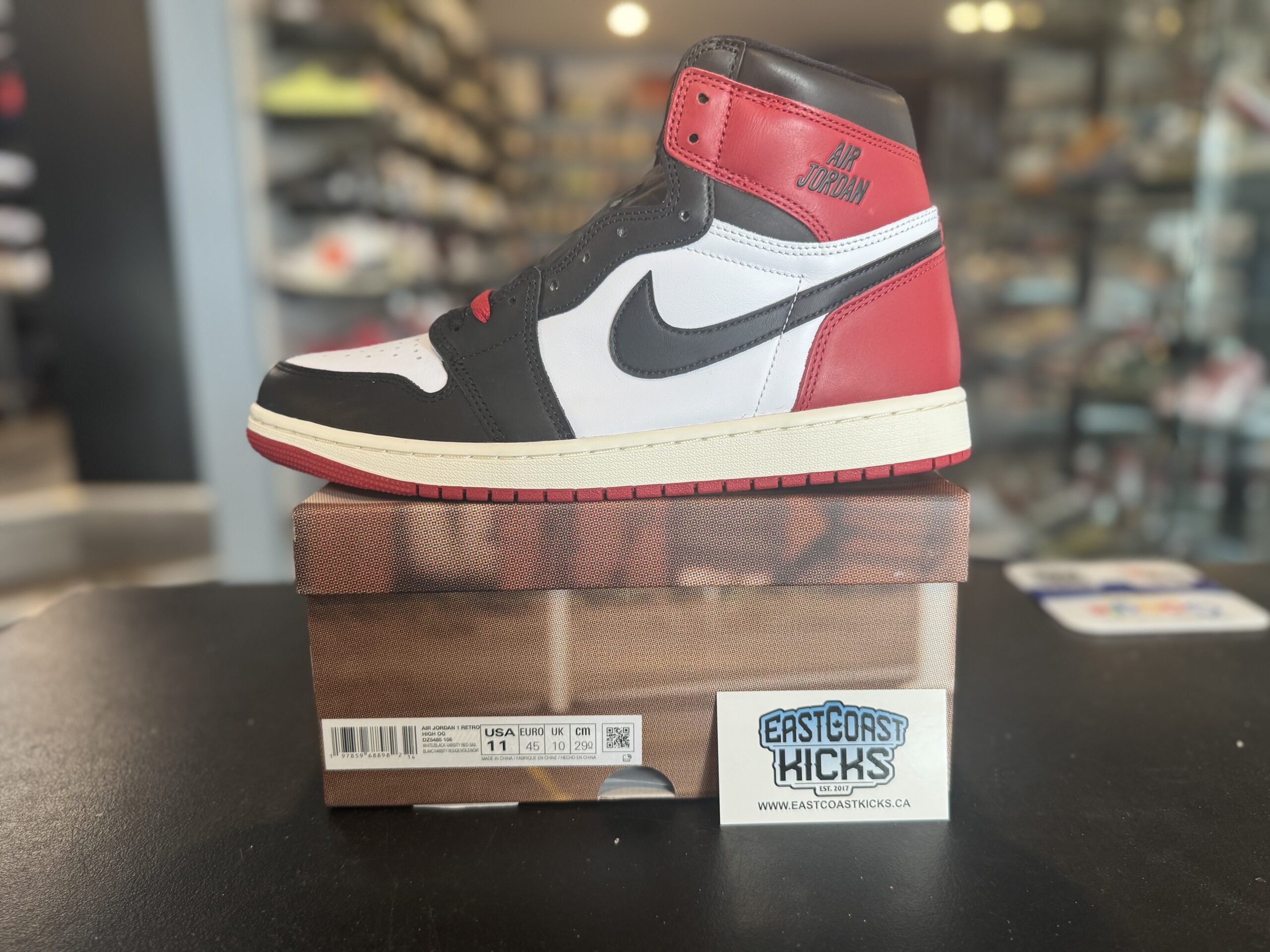 Jordan 1 Retro High OG Black Toe Reimagined Size 11