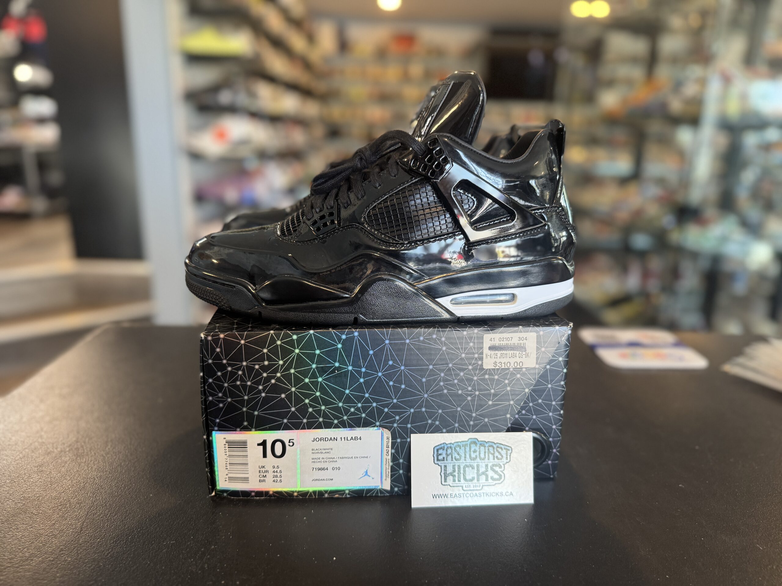 Preowned Jordan 4 Retro 11Lab4 Black Size 10.5