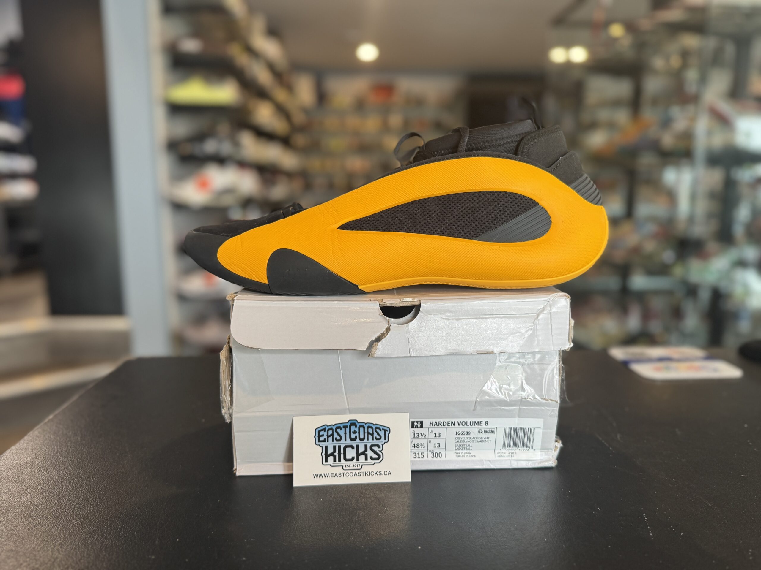 Preowned Adidas Harden Vol. 8 Black Yellow Size 13.5