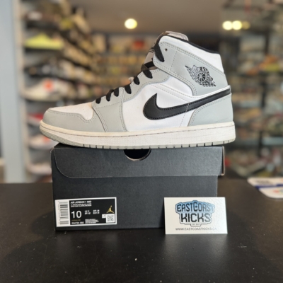 Preowned Jordan 1 Mid Light Smoke Grey Size 10