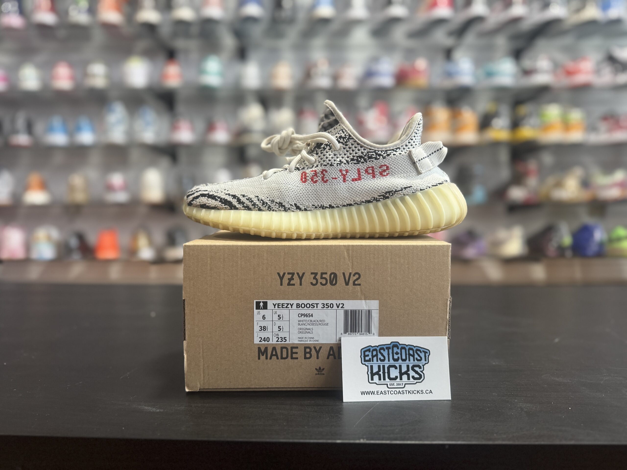 Preowned Adidas Yeezy Boost 350 V2 Zebra Size 6