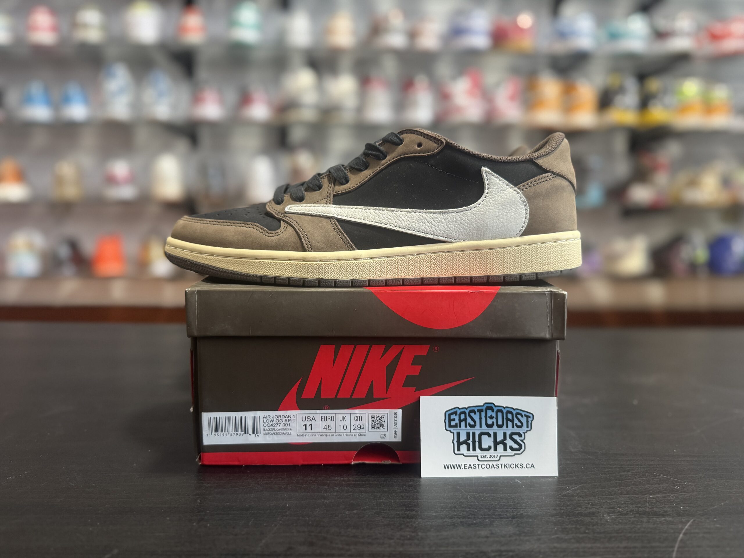 Preowned Jordan 1 Retro Low OG SP Travis Scott Mocha Size 11