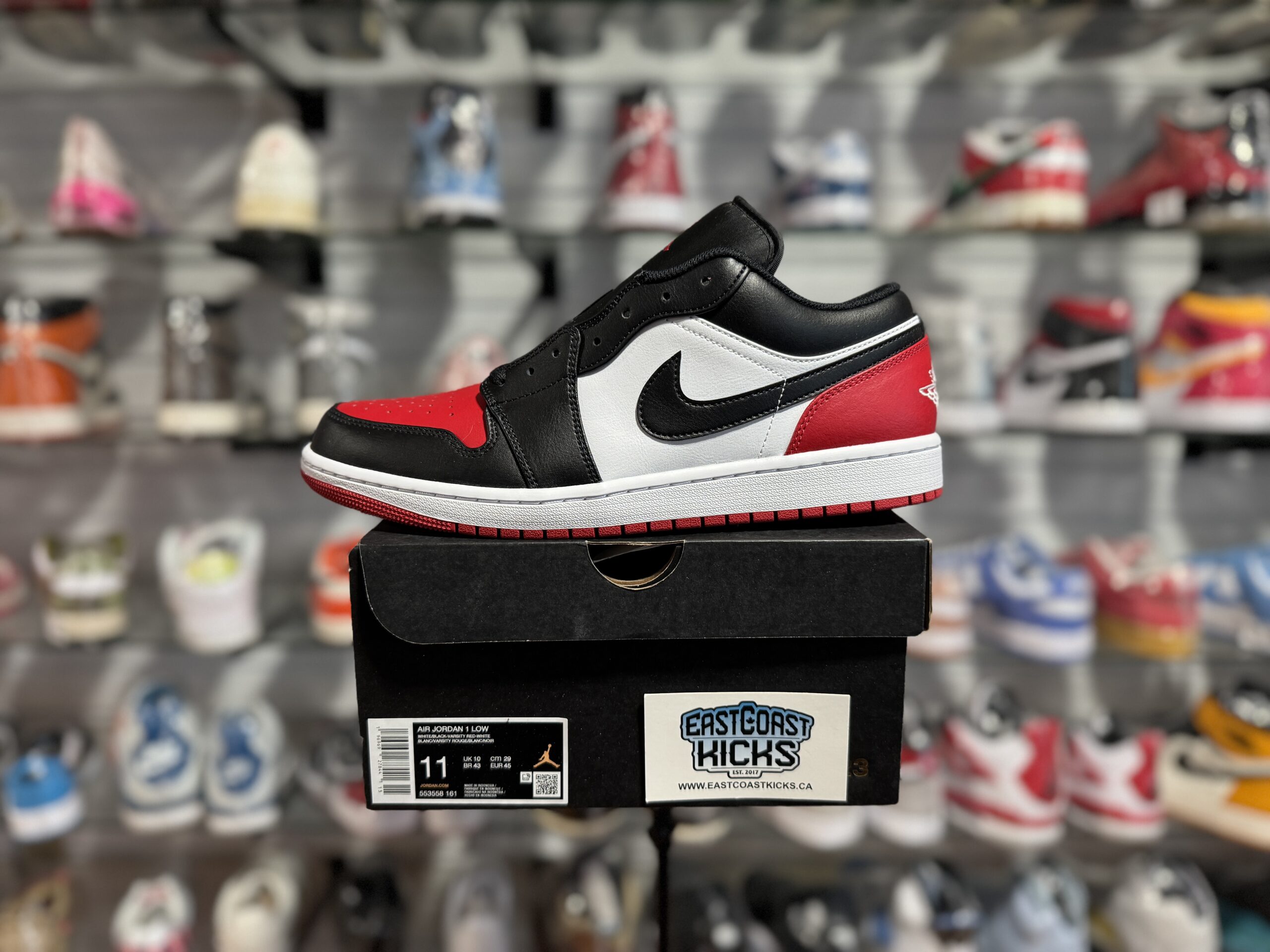 Jordan 1 Low Bred Toe Size 11