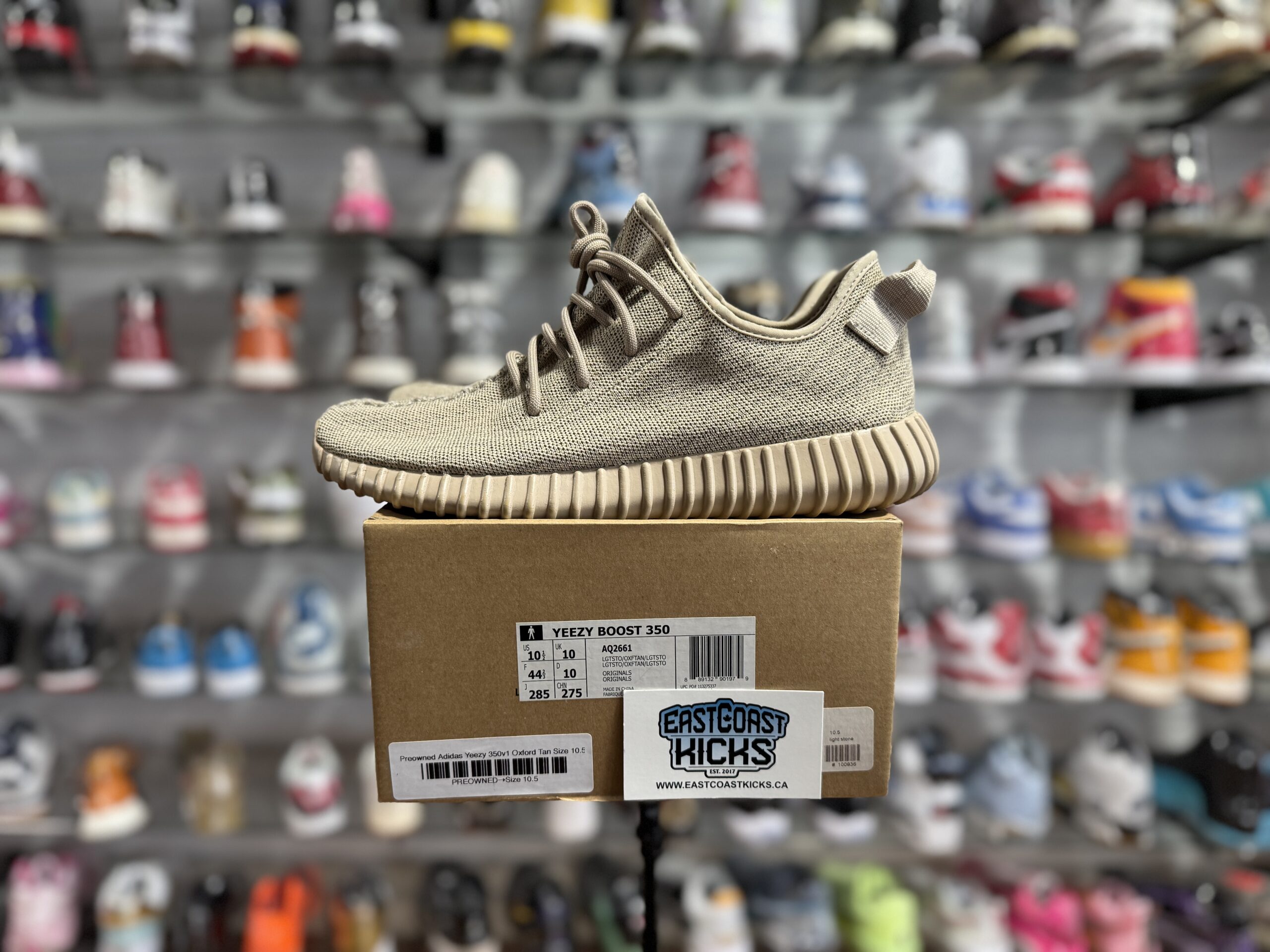 Preowned Adidas Yeezy 350 Oxford Tan Size 10.5