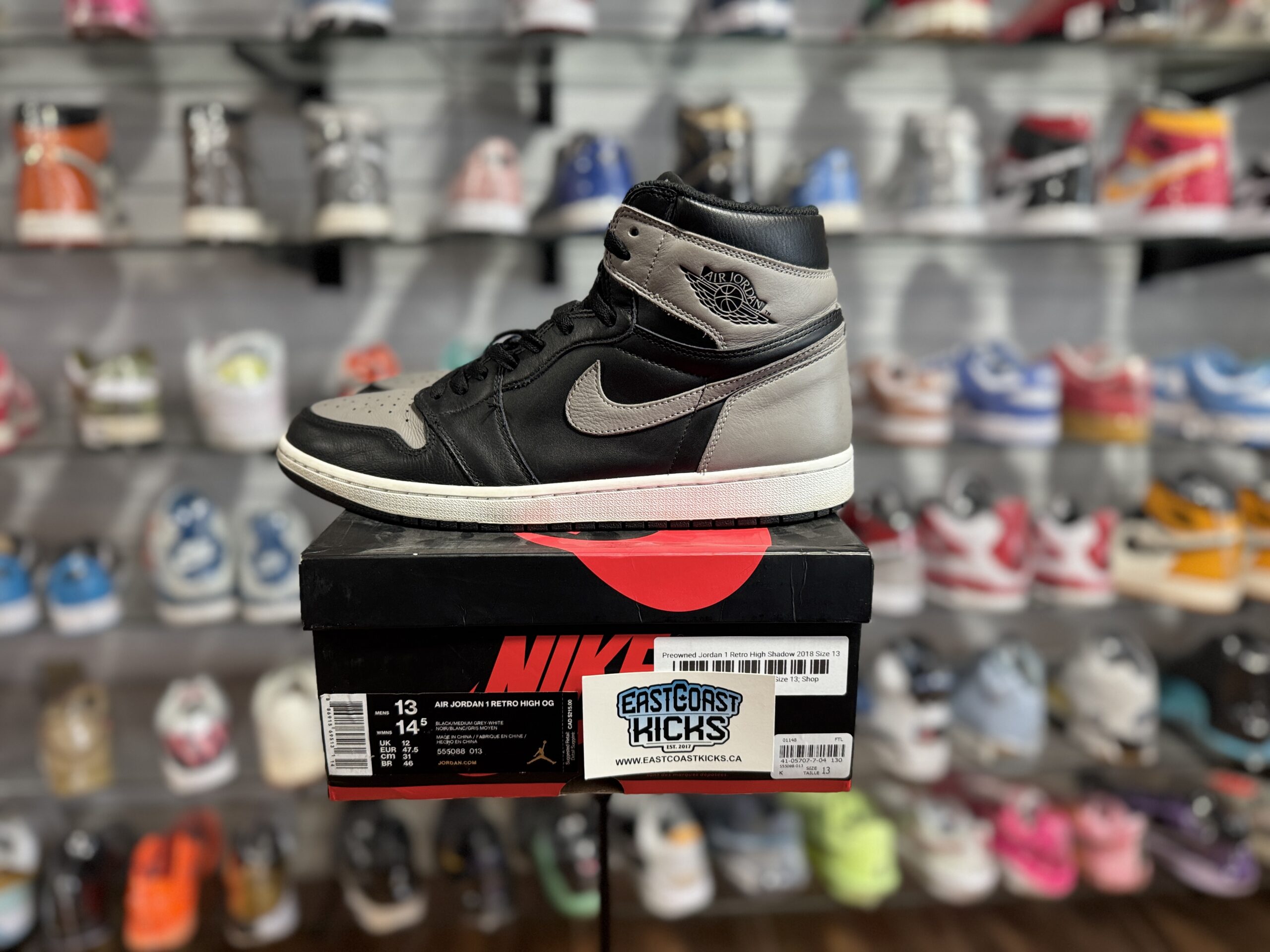 Preowned Jordan 1 Retro High Shadow 2018 Size 13
