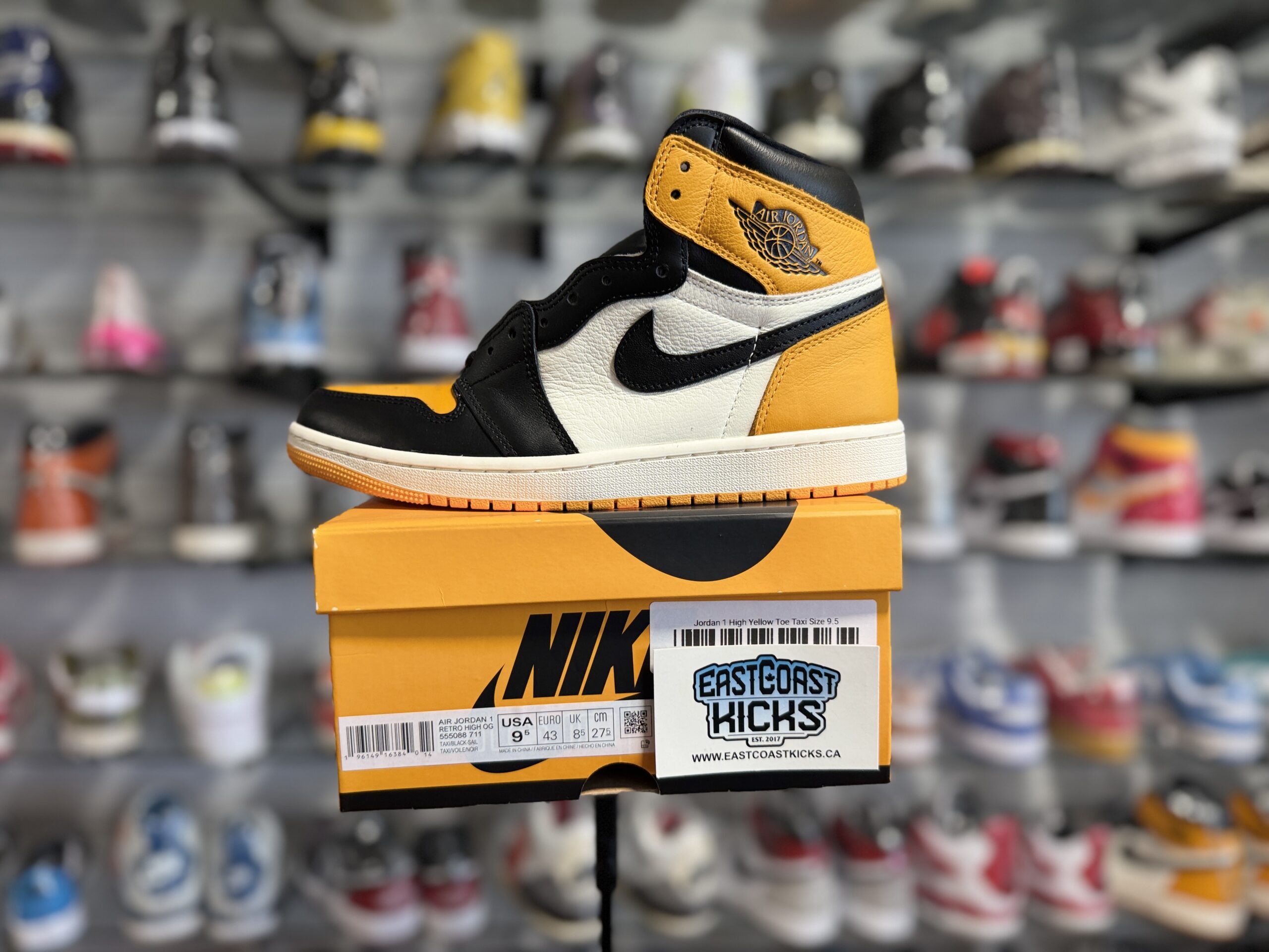 Jordan 1 High Yellow Toe Taxi Size 9