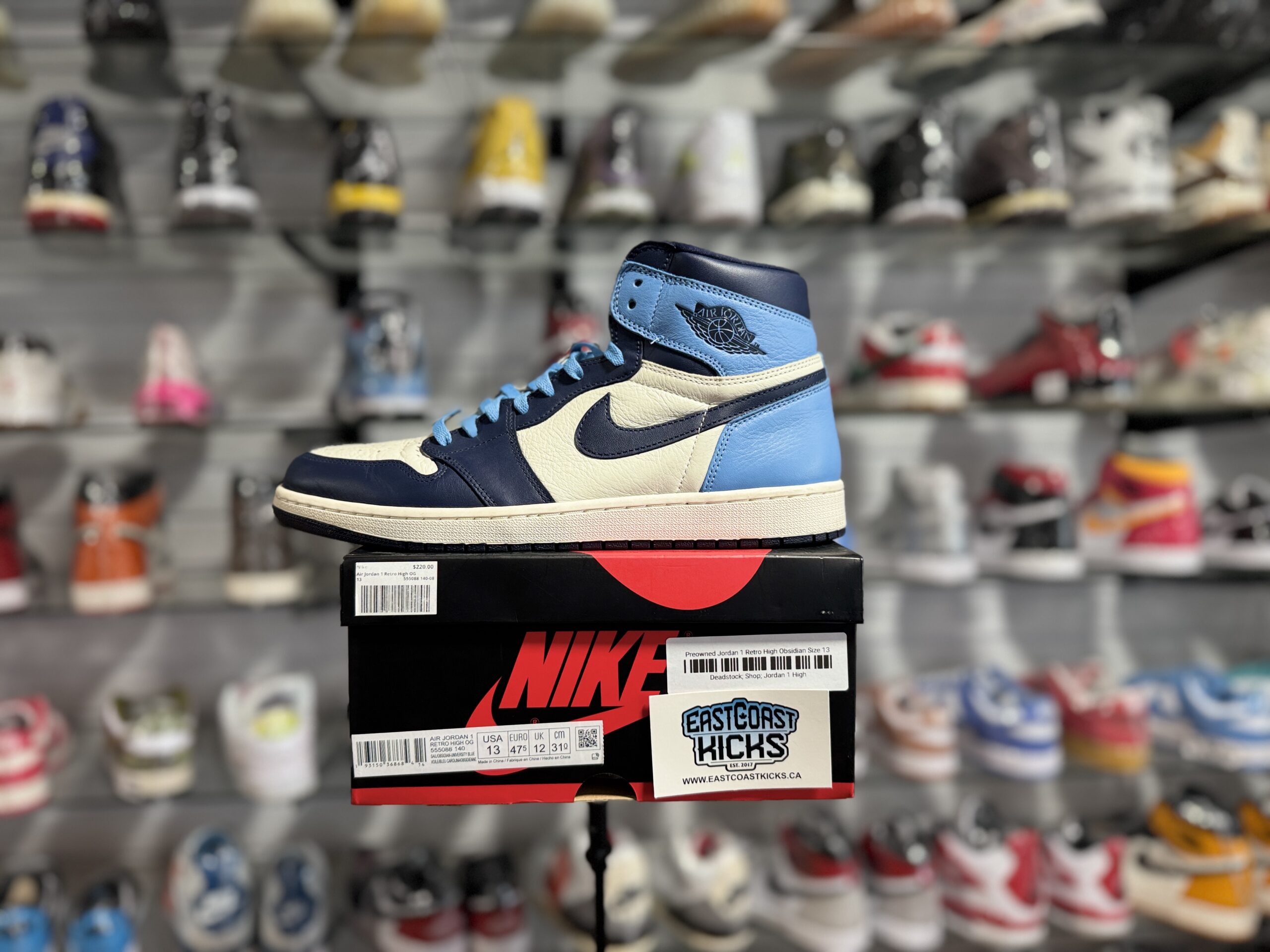 Preowned Jordan 1 Retro High Obsidian Size 13