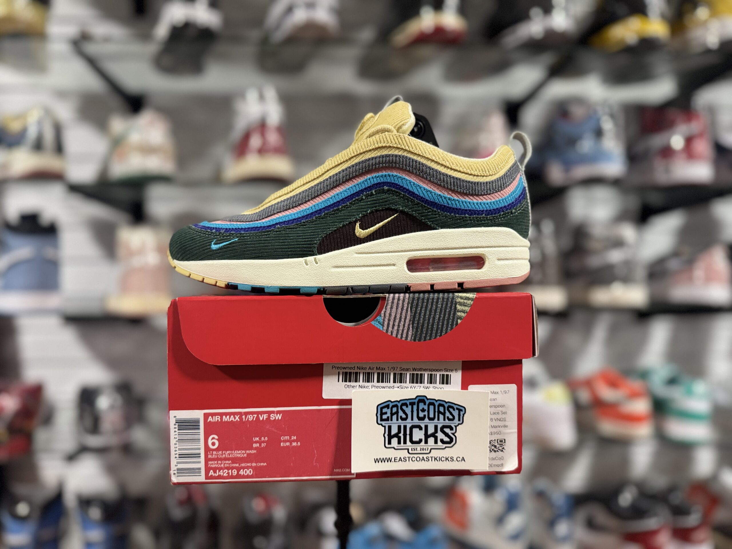 Preowned Nike Air Max 1/97 Sean Wotherspoon Size 6