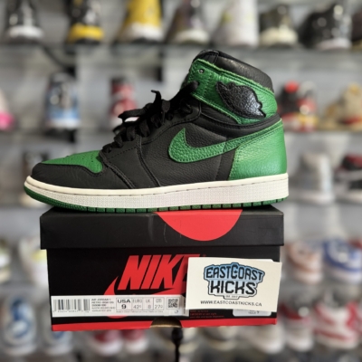 Preowned Jordan 1 High Pine Green Black Size 9
