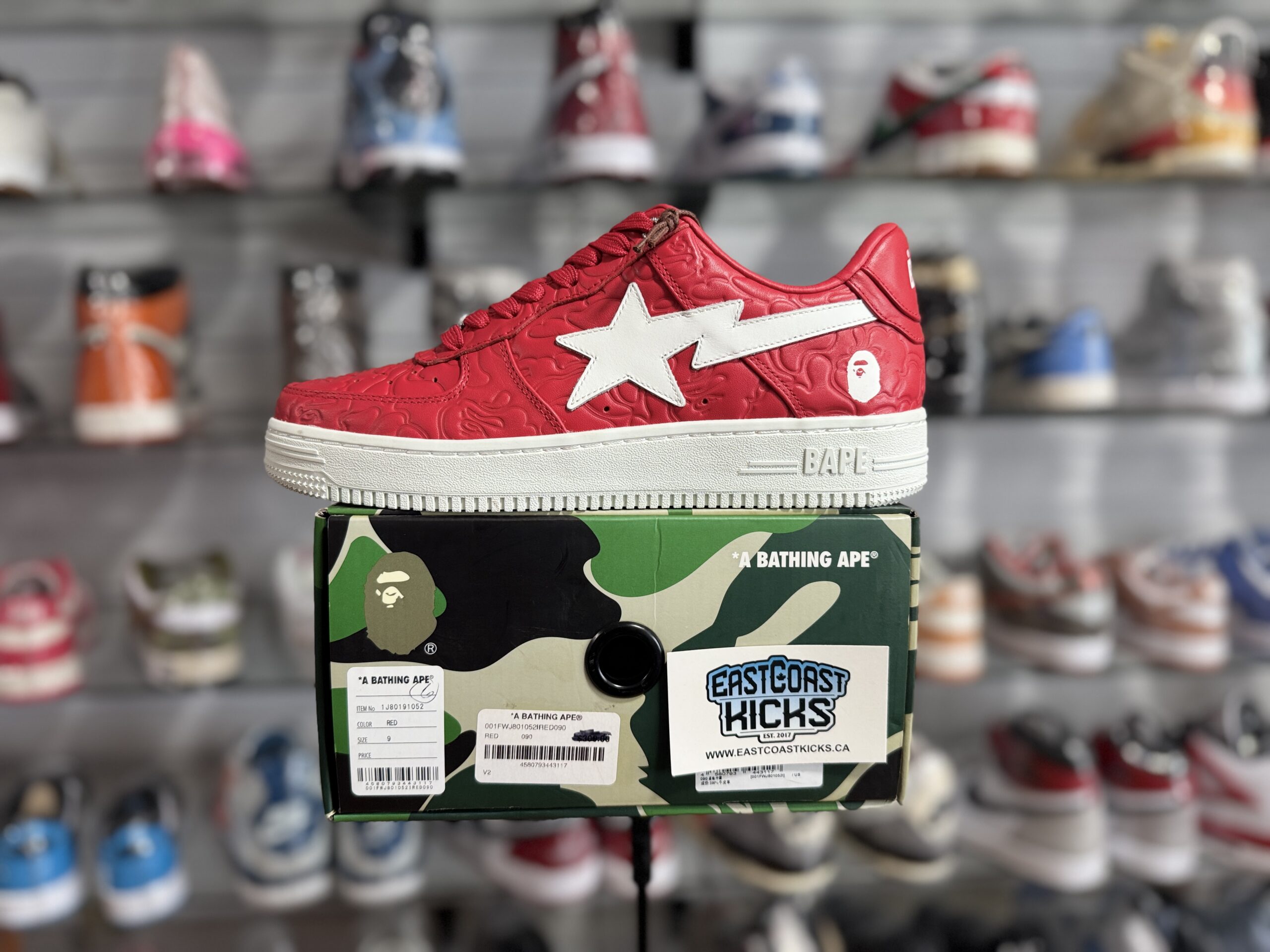 A Bathing Ape Bape Sta Low #3 Line Camo Red Size 9