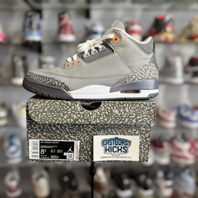Preowned Jordan 3 Retro Cool Grey Size 8.5