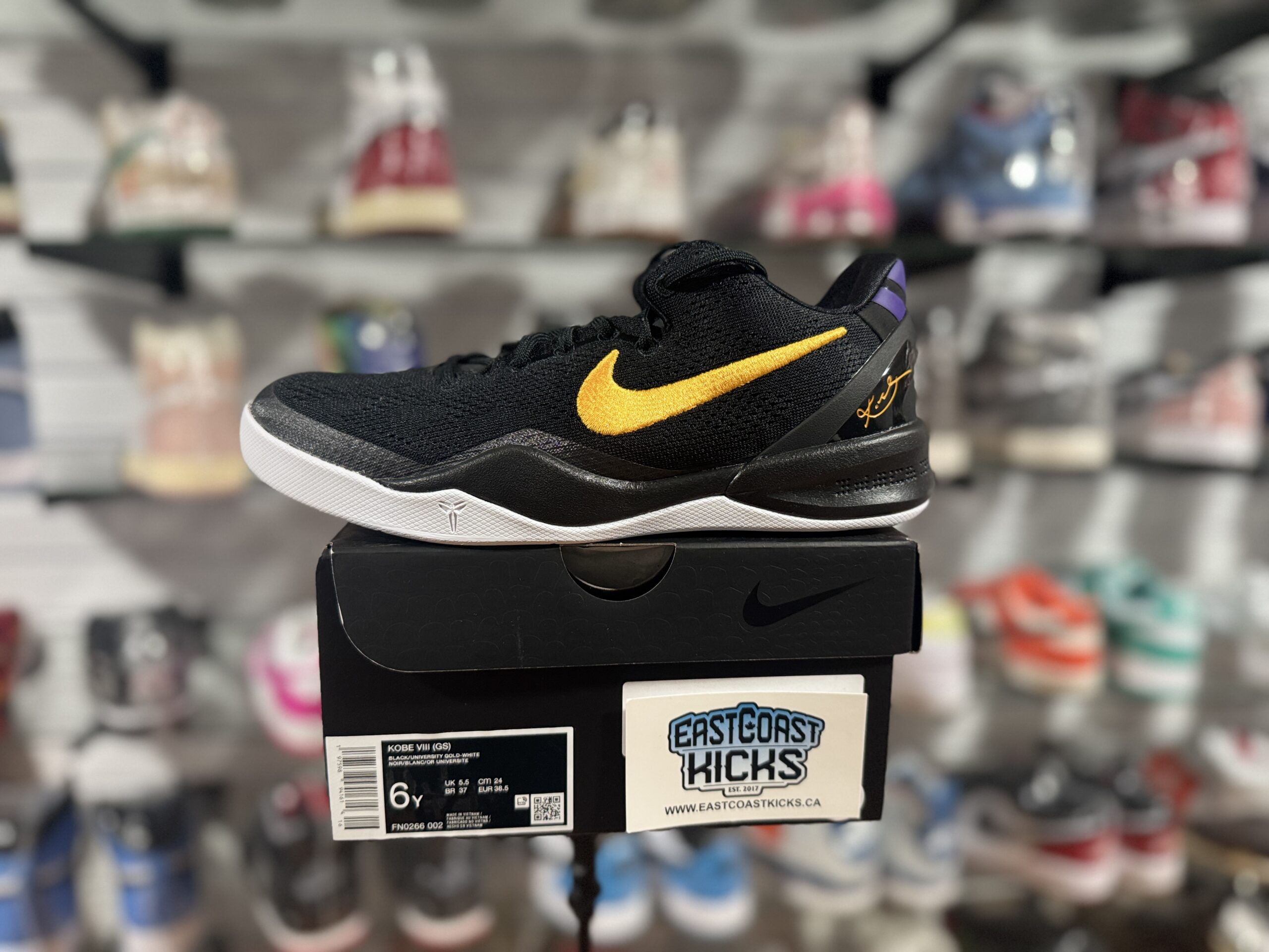 Nike Kobe 8 Lakers Away Size 6Y