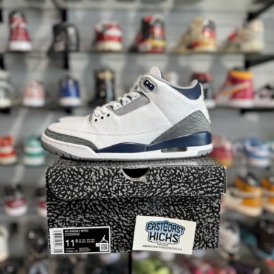 Preowned Jordan 3 Retro Midnight Navy Size 11.5