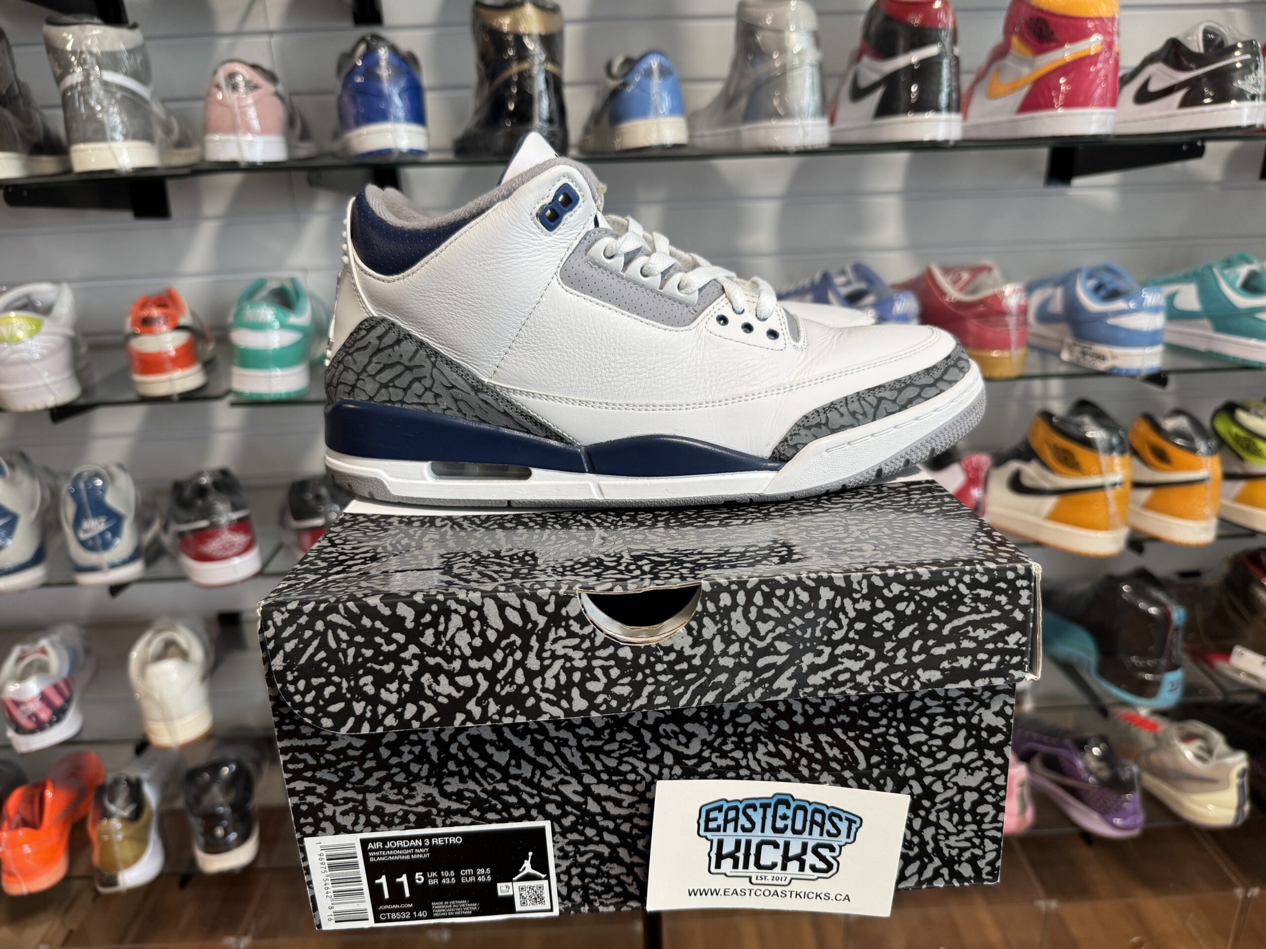 Preowned Jordan 3 Retro Cement Grey Size 12 - Image 2