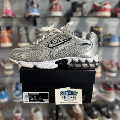 Preowned Nike Air Zoom Spiridon Cage Metallic Silver Size 12